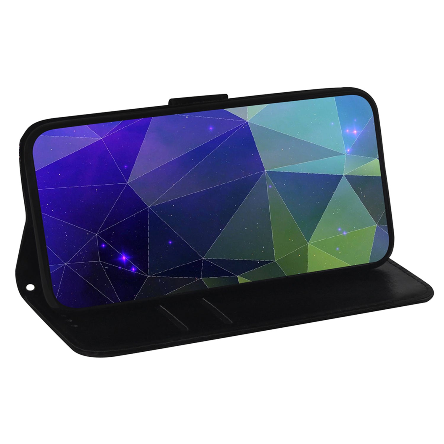 For Realme 11 4G (159.9x73.3x7.95mm) Mirror-Like Surface Phone Case Leather Wallet Cover - Black