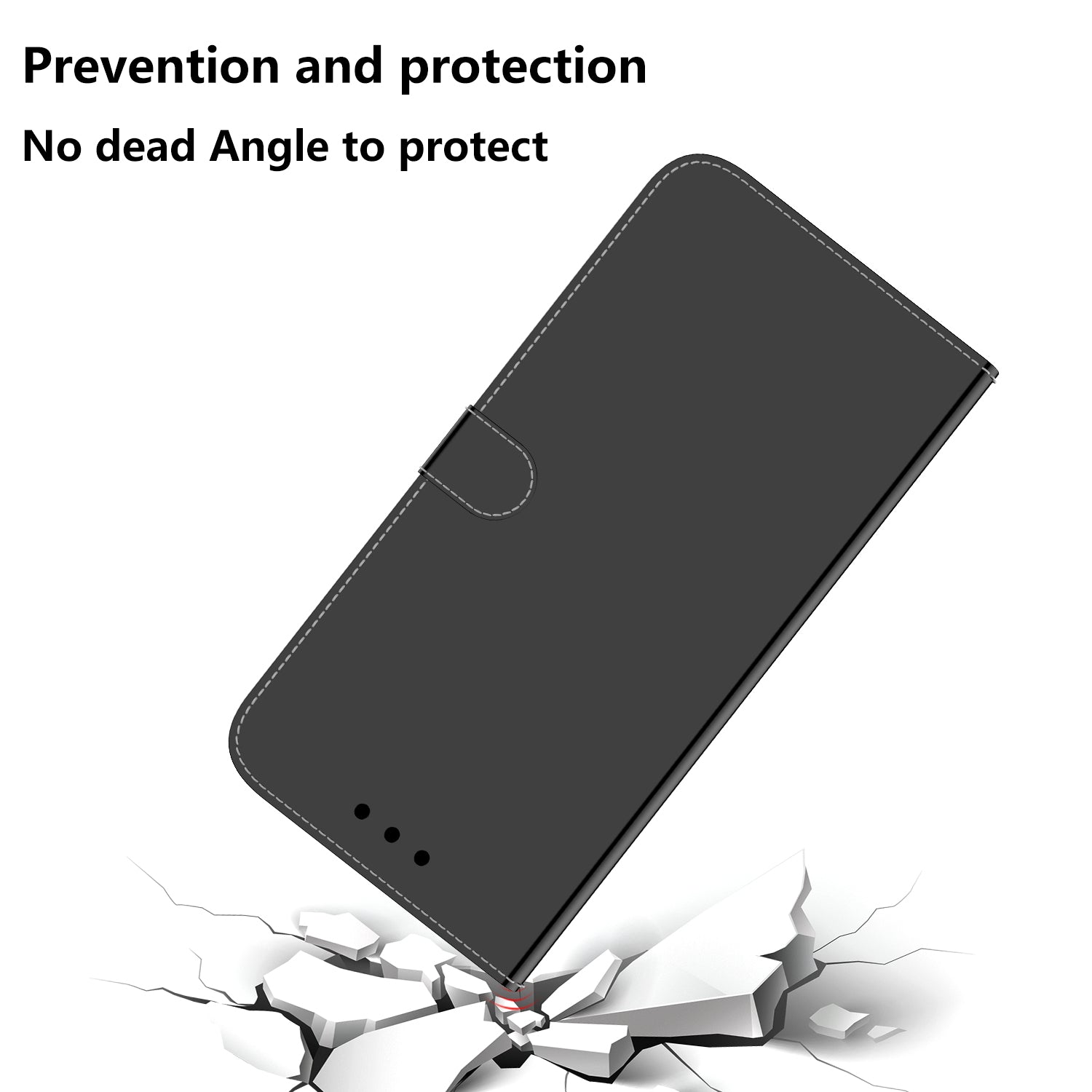 For Realme 11 4G (159.9x73.3x7.95mm) Mirror-Like Surface Phone Case Leather Wallet Cover - Black