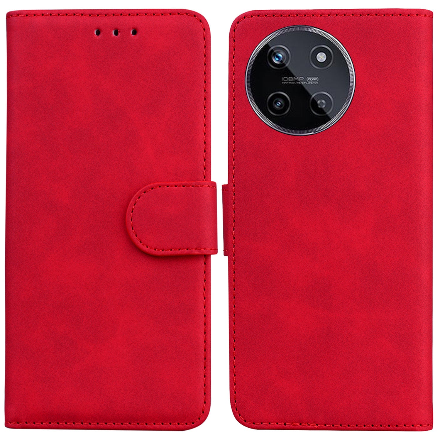 For Realme 11 4G (159.9x73.3x7.95mm) Phone Case Wallet Leather Phone Cover - Black
