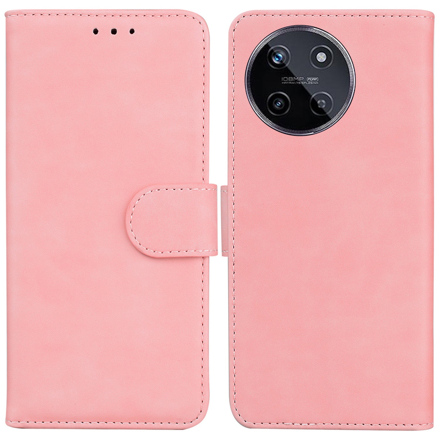 For Realme 11 4G (159.9x73.3x7.95mm) Phone Case Wallet Leather Phone Cover - Black