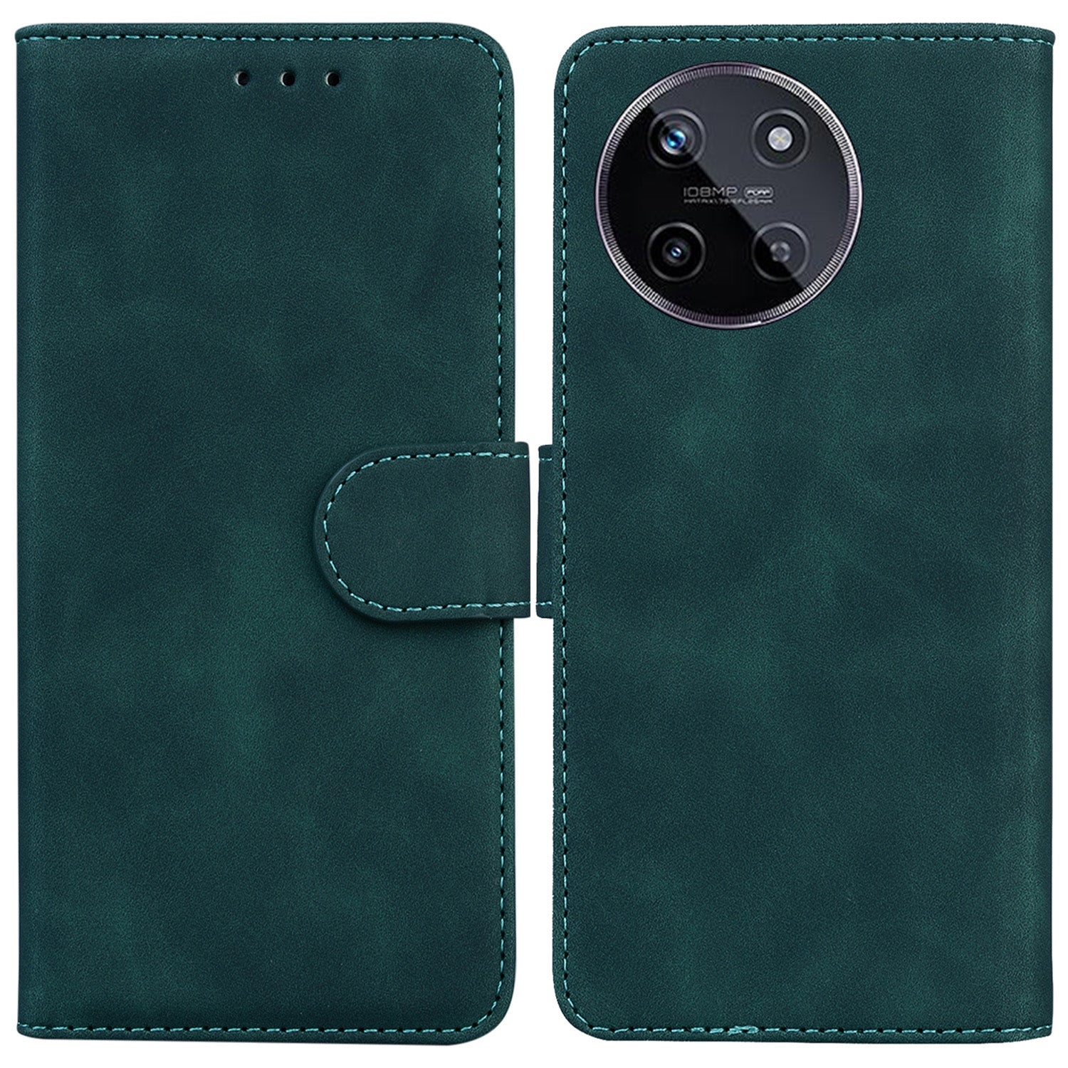 For Realme 11 4G (159.9x73.3x7.95mm) Phone Case Wallet Leather Phone Cover - Black