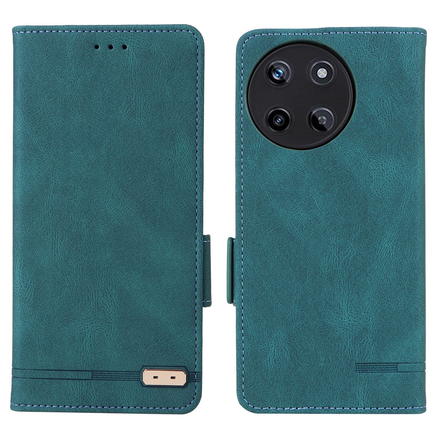 For Realme 11 4G (159.9x73.3x7.95mm) Flip Leather Phone Case Wallet Stand Cover - Black