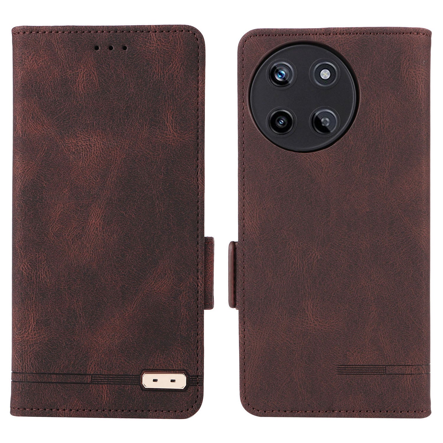 For Realme 11 4G (159.9x73.3x7.95mm) Flip Leather Phone Case Wallet Stand Cover - Black