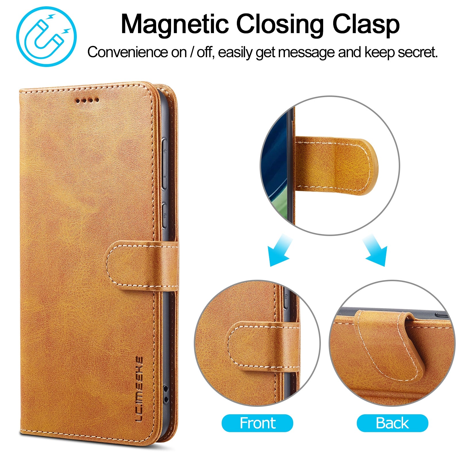 LC.IMEEKE For Honor X50 5G Case Calf Texture PU Leather Stand Wallet Phone Cover - Yellow