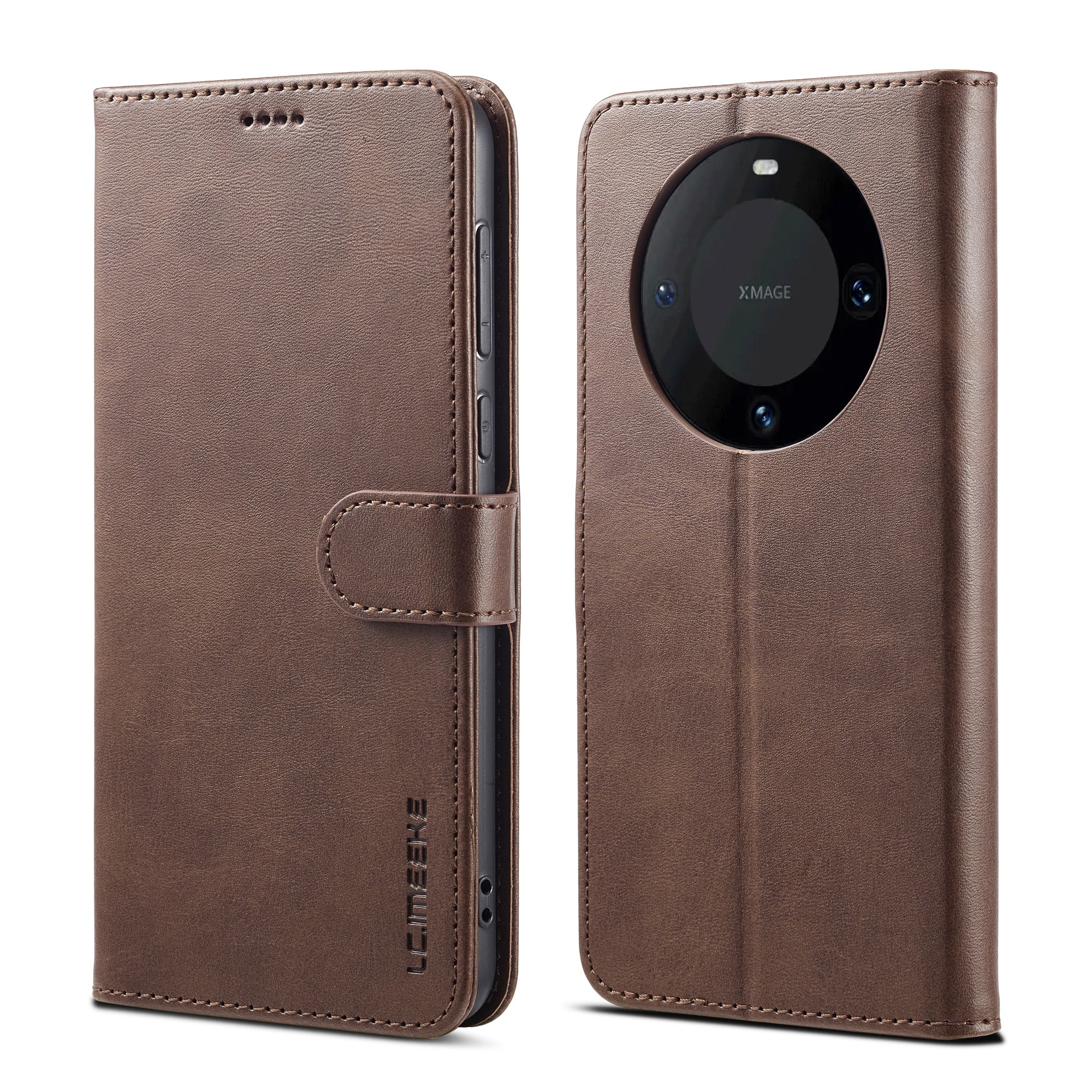 LC.IMEEKE For Huawei Mate 60 PU Leather Stand Wallet Phone Cover Magnetic Phone Case - Rose