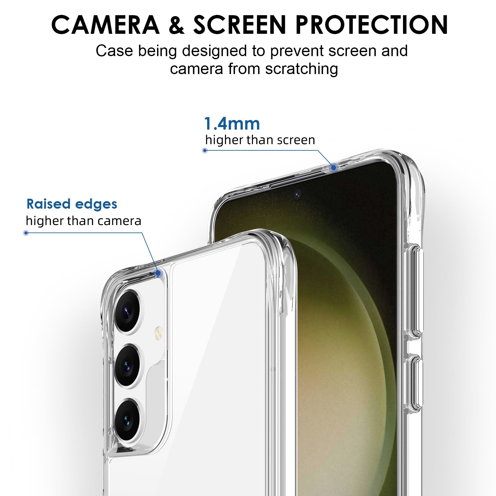 For Samsung Galaxy S24 Clear Case Shockproof Hard PC + Soft TPU Phone Cover