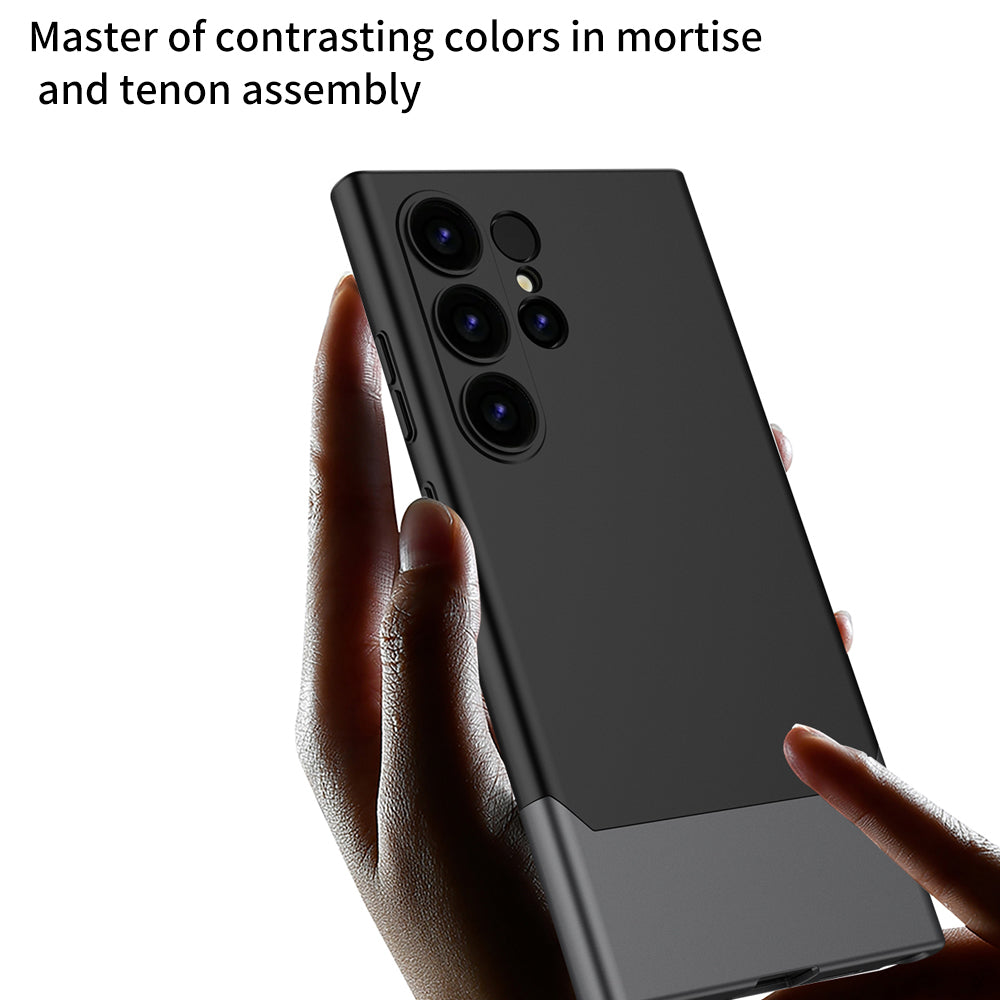 GKK For Samsung Galaxy S24 Ultra Phone Case Contrast Color Detachable Magnetic PC Cover - Black