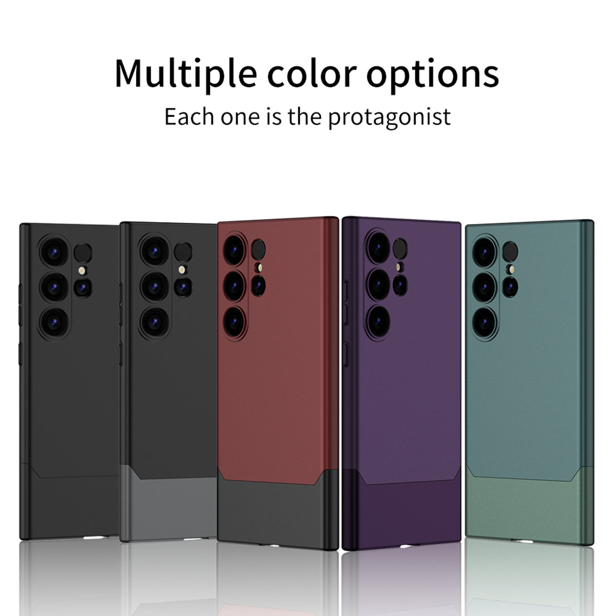 GKK For Samsung Galaxy S24 Ultra Phone Case Contrast Color Detachable Magnetic PC Cover - Black
