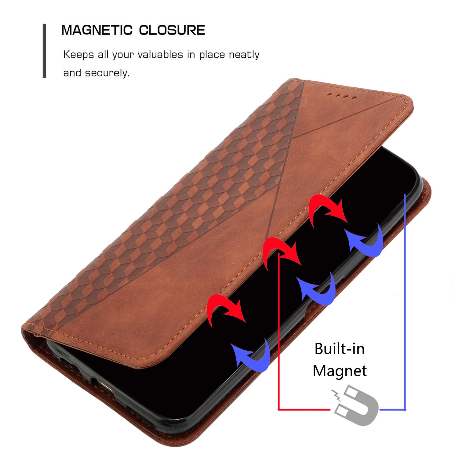 For Motorola Moto G Play (2024) 4G Cover Imprinted PU Leather Phone Case with Stand and Card Slots - Brown