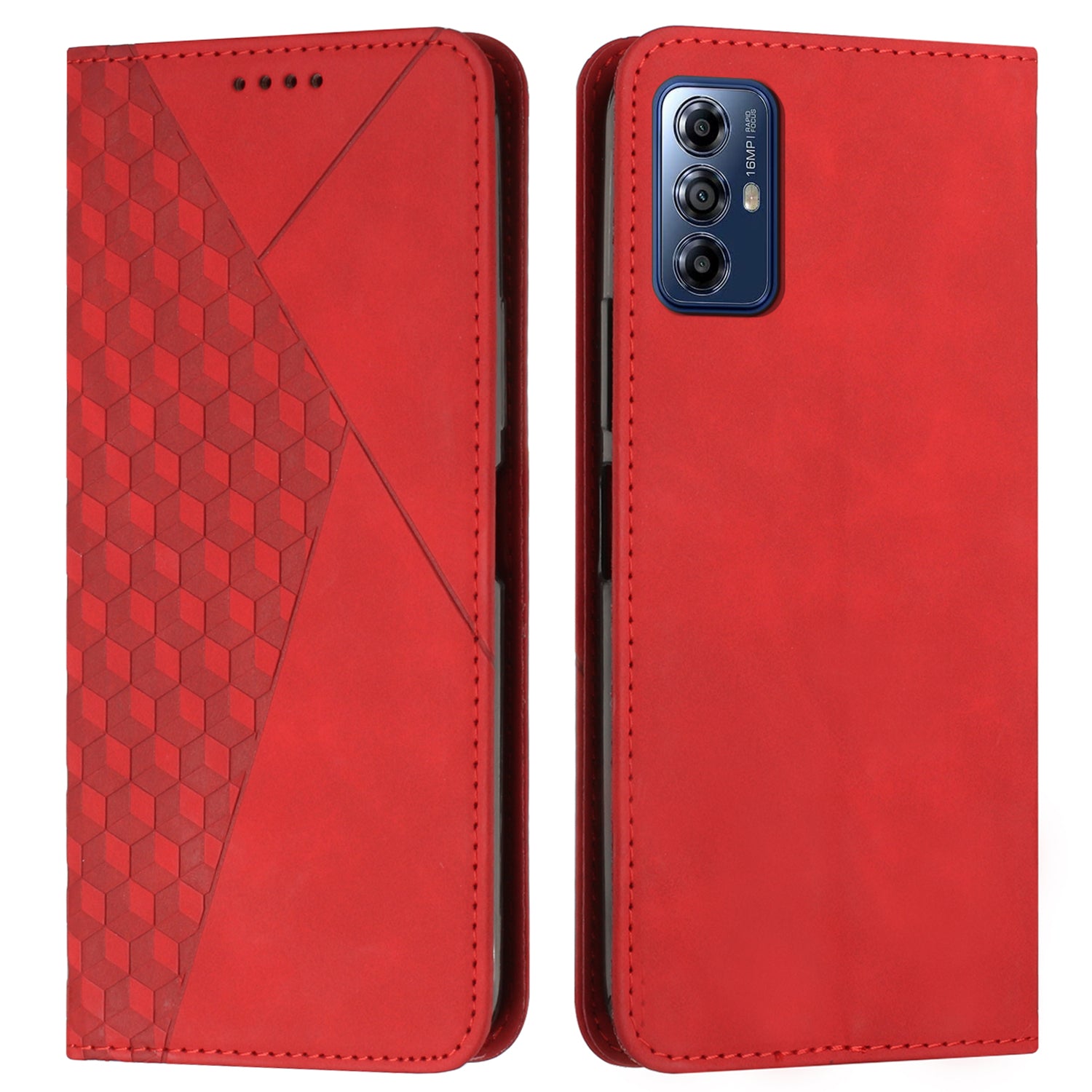For Motorola Moto G Play (2024) 4G Cover Imprinted PU Leather Phone Case with Stand and Card Slots - Brown