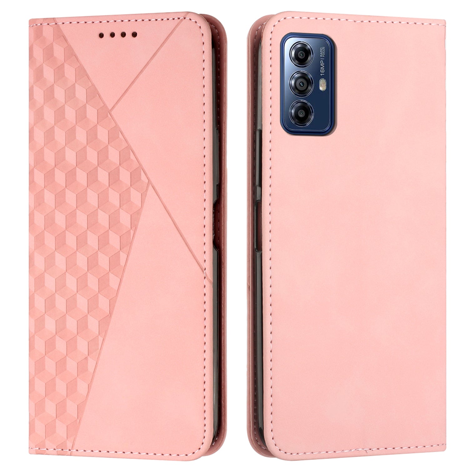 For Motorola Moto G Play (2024) 4G Cover Imprinted PU Leather Phone Case with Stand and Card Slots - Brown