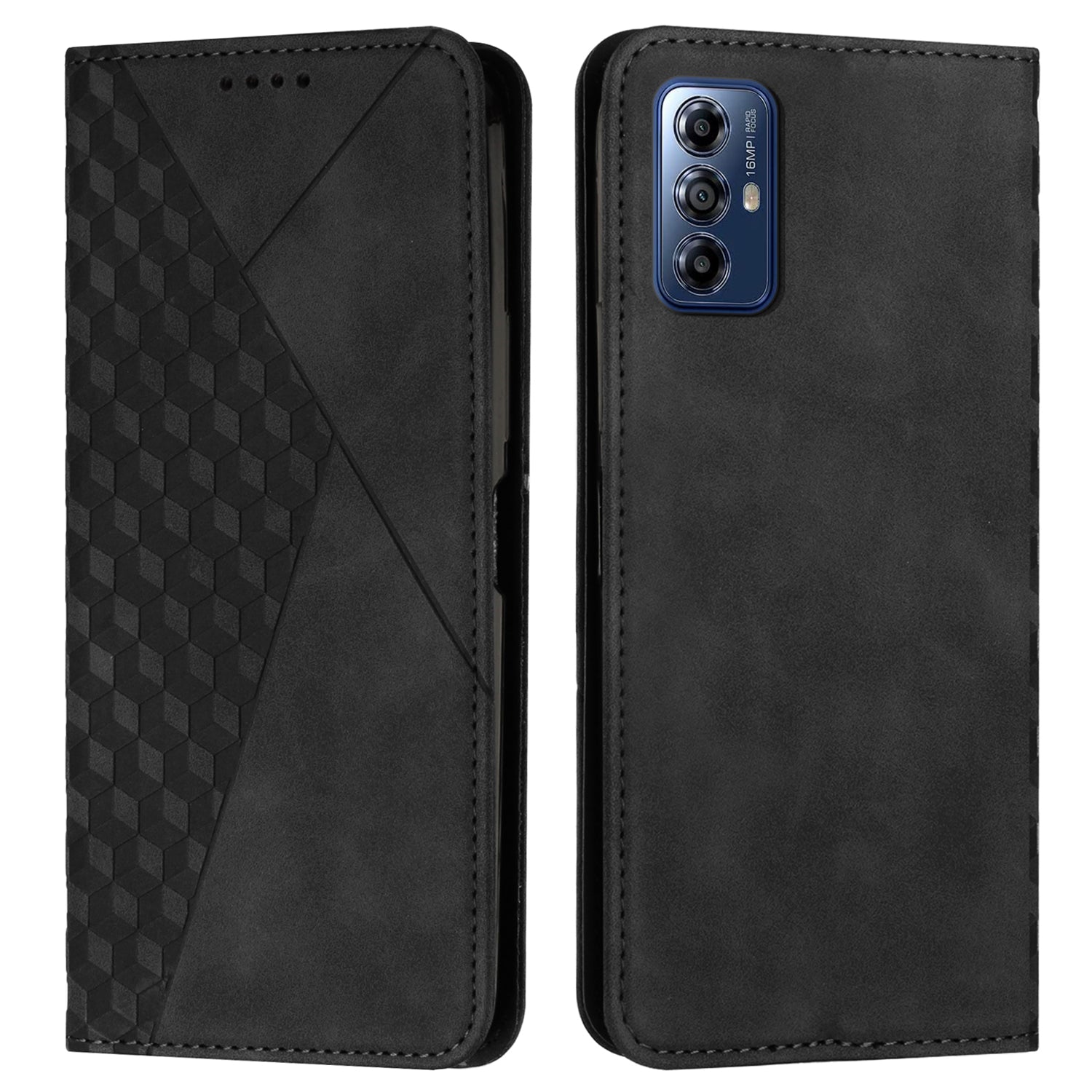 For Motorola Moto G Play (2024) 4G Cover Imprinted PU Leather Phone Case with Stand and Card Slots - Brown