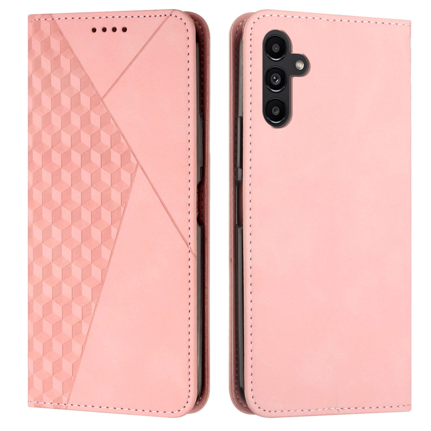 For Samsung Galaxy A55 5G Magnetic Case PU Leather Skin-touch Phone Stand Cover - Sapphire