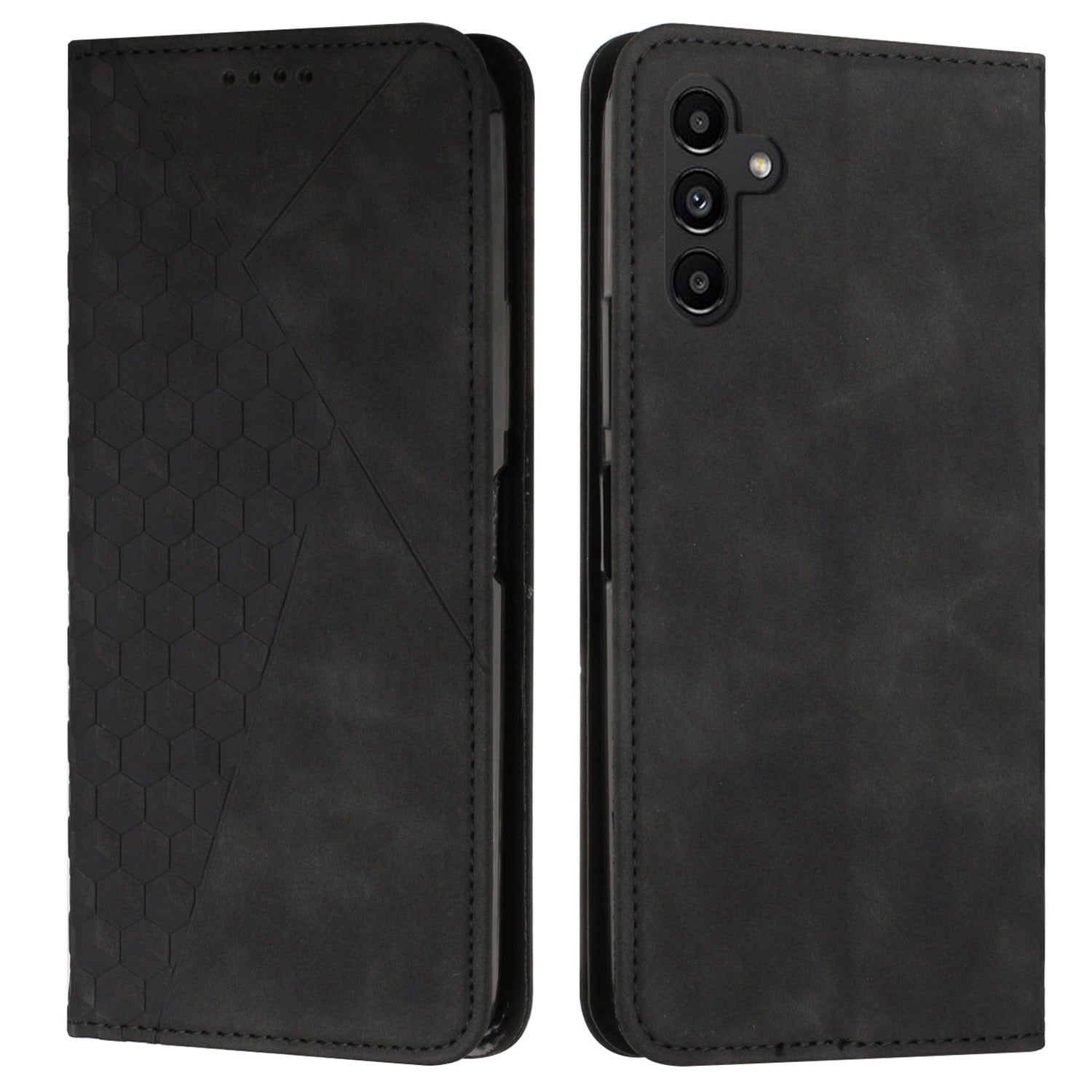 For Samsung Galaxy A55 5G Magnetic Case PU Leather Skin-touch Phone Stand Cover - Sapphire