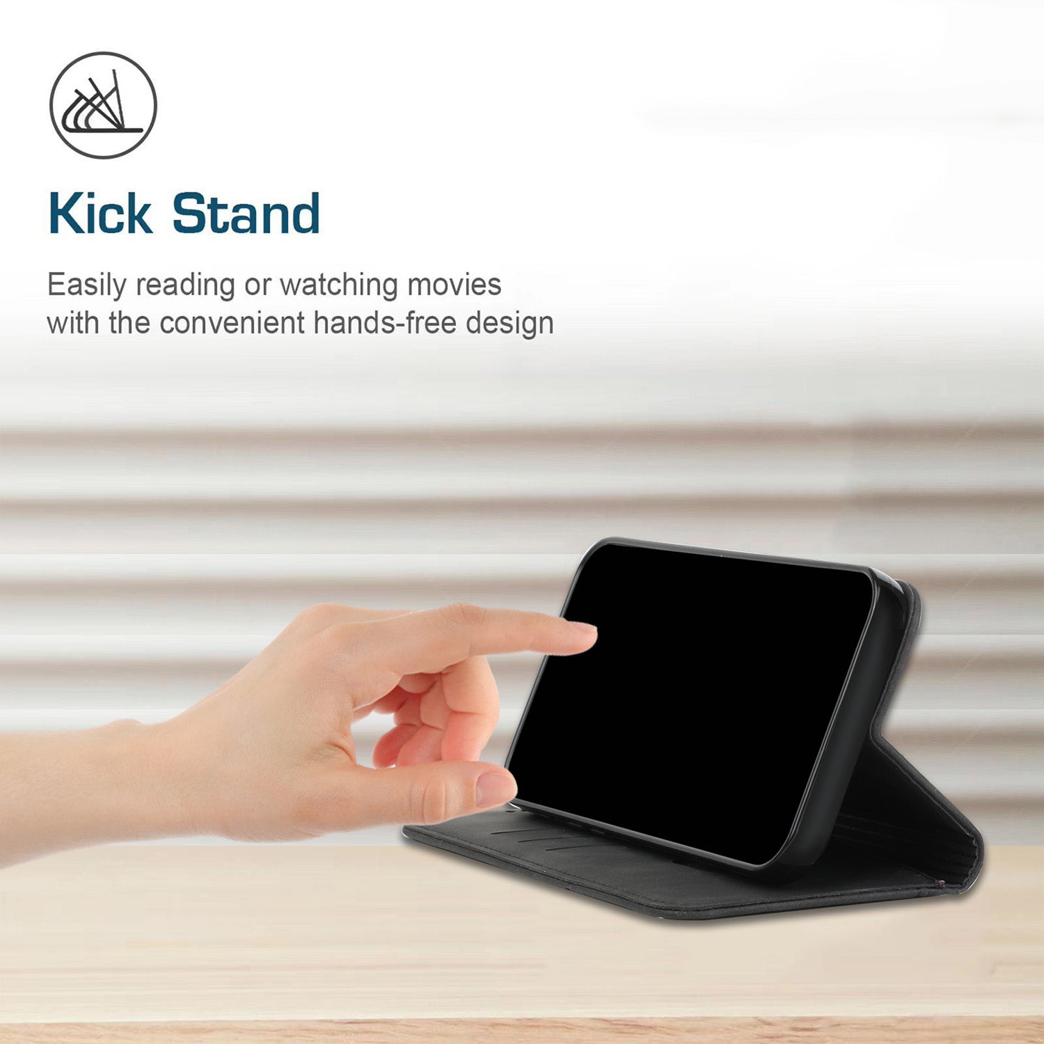 For Transsion Tecno Pop 8 /  Spark 20C / Spark Go 2024 4G Magnetic Case PU Leather Imprinted Phone Stand Cover - Black