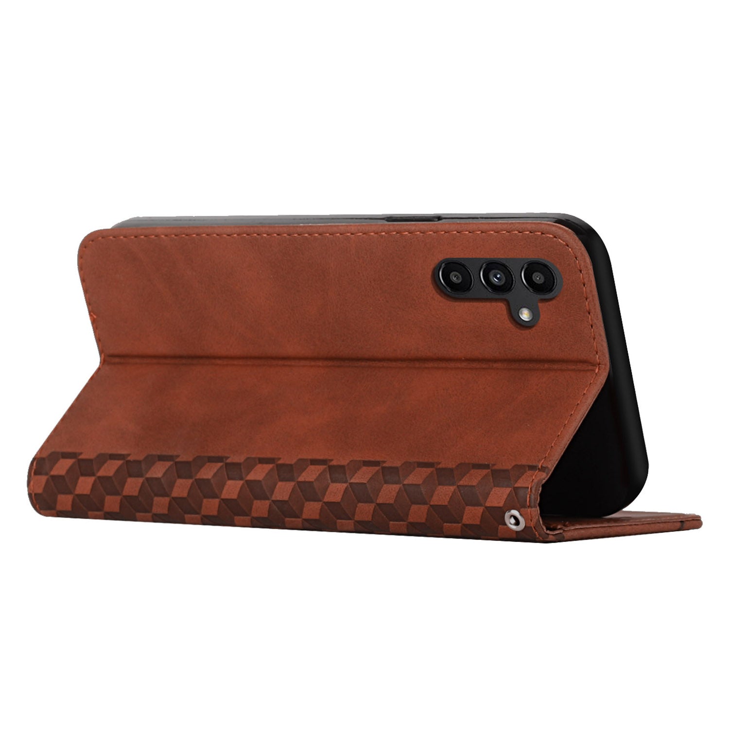 For Samsung Galaxy A35 5G Case Anti-Scratch PU Leather Phone Stand Cover - Brown