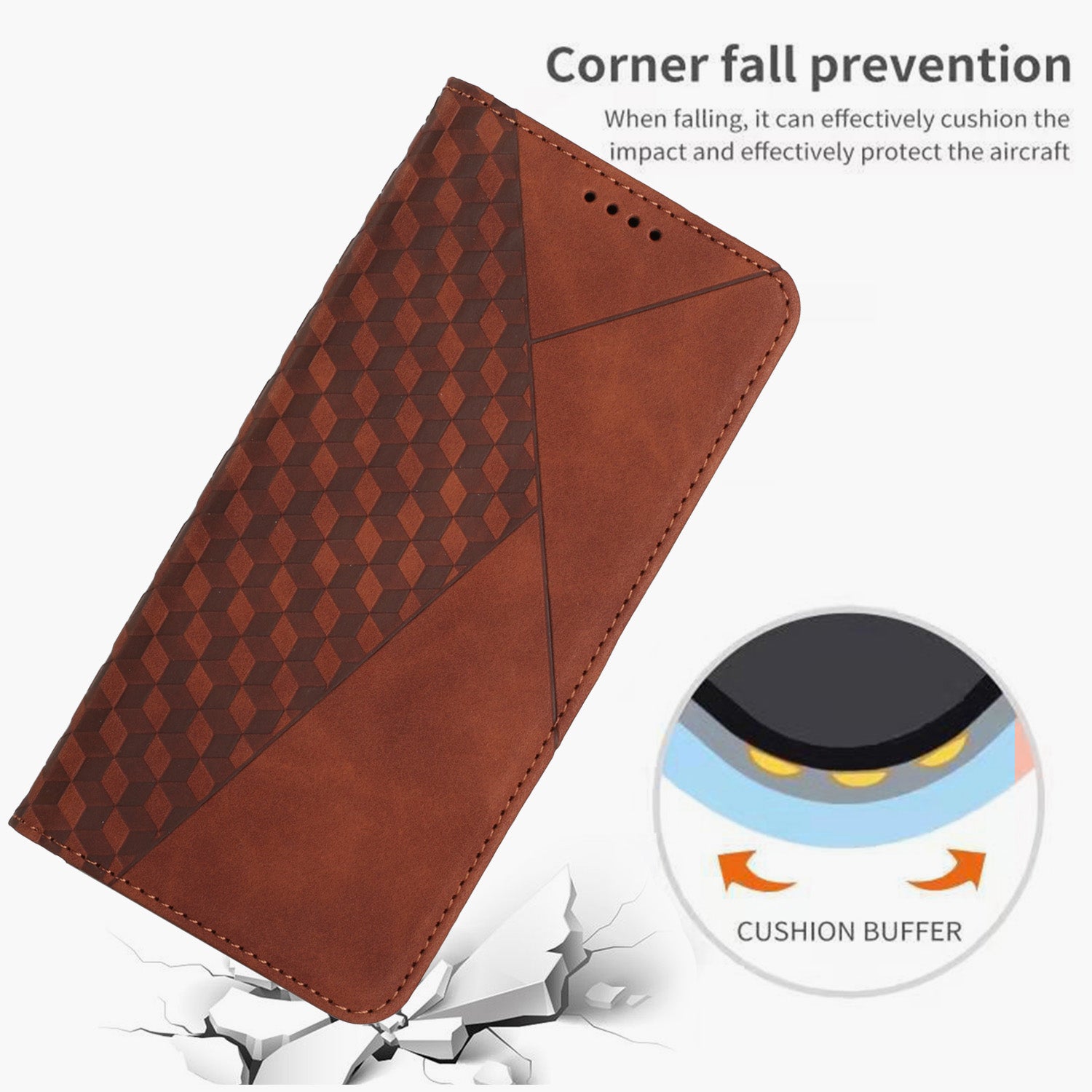 For Samsung Galaxy A35 5G Case Anti-Scratch PU Leather Phone Stand Cover - Brown