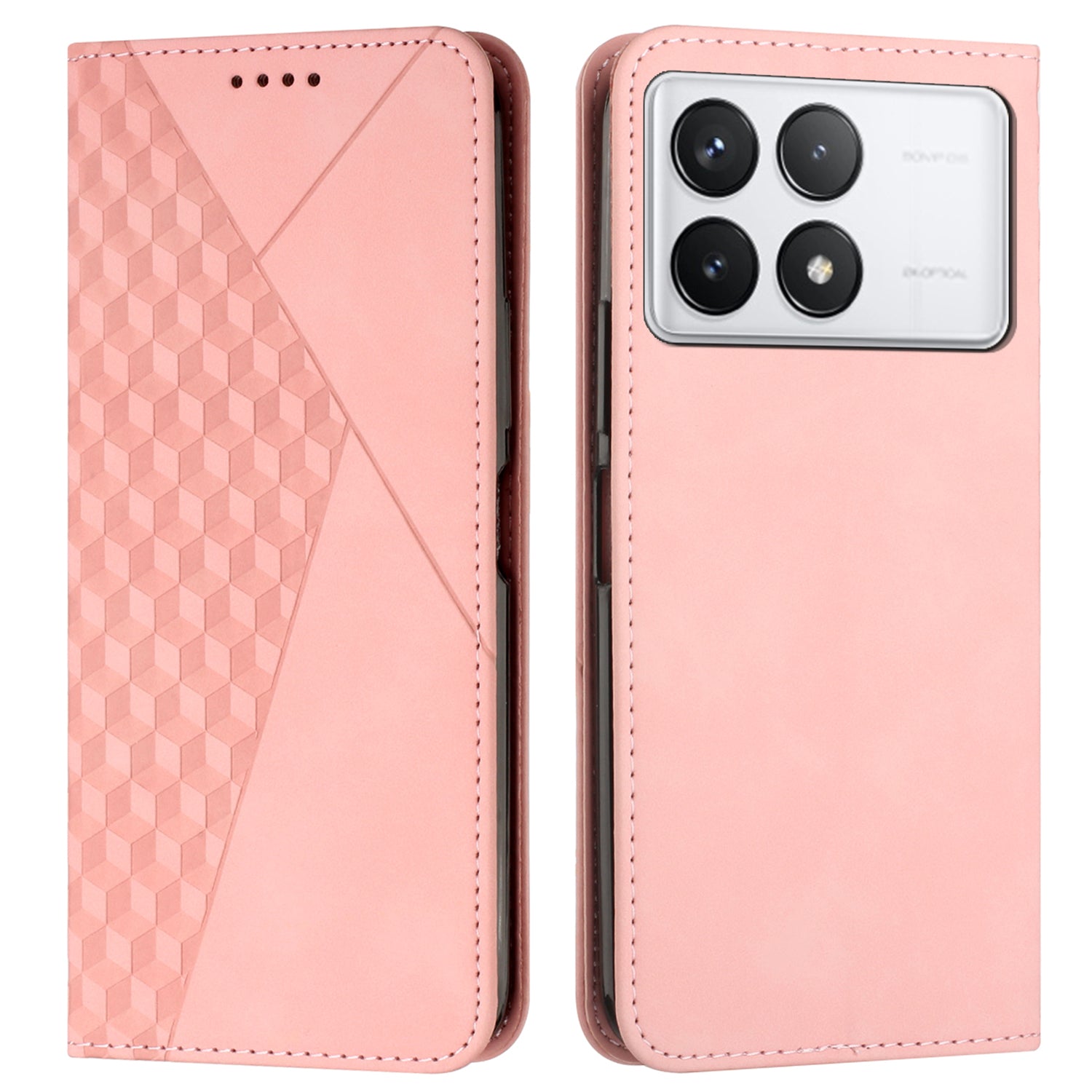 For Xiaomi Redmi K70 Pro 5G / K70 5G TPU+PU Leather Imprinted Dustproof Case Phone Stand Cover - Brown