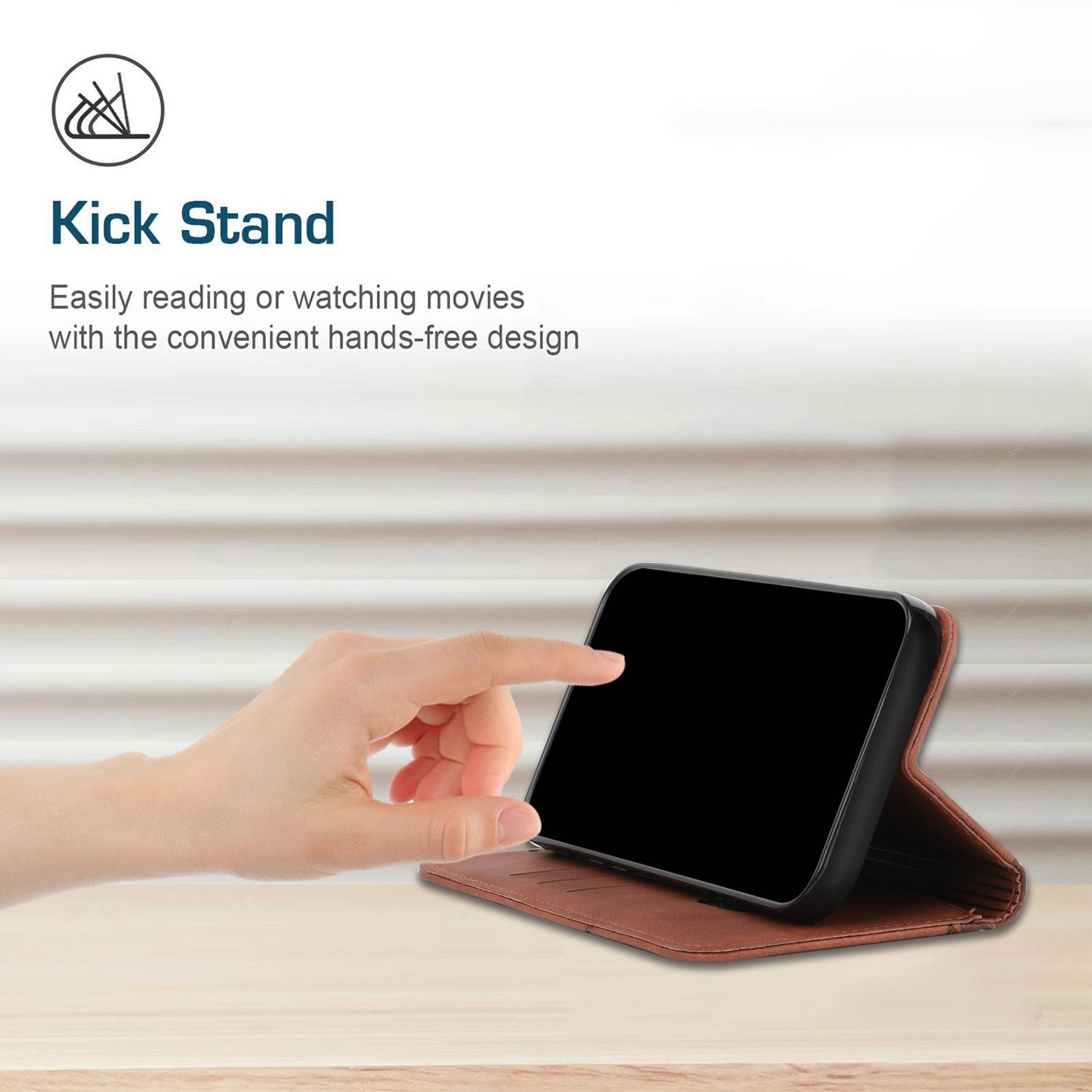 For Motorola Moto G Power (2024) Case Skin-touch PU Leather Stand Wallet Phone Cover - Brown