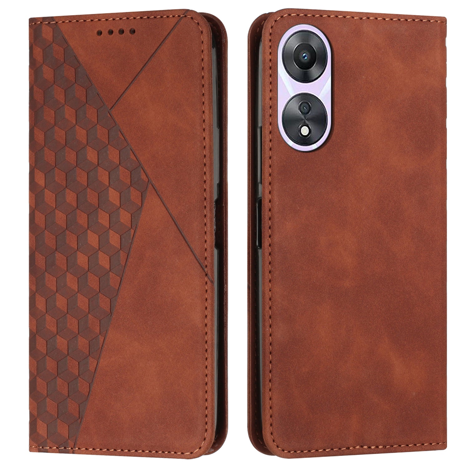 For Oppo A58 5G / A58x 5G / A78 5G / A1 5G / A1x 5G / A2x 5G Case PU Leather Magnetic Absorption Phone Cover - Rose Gold