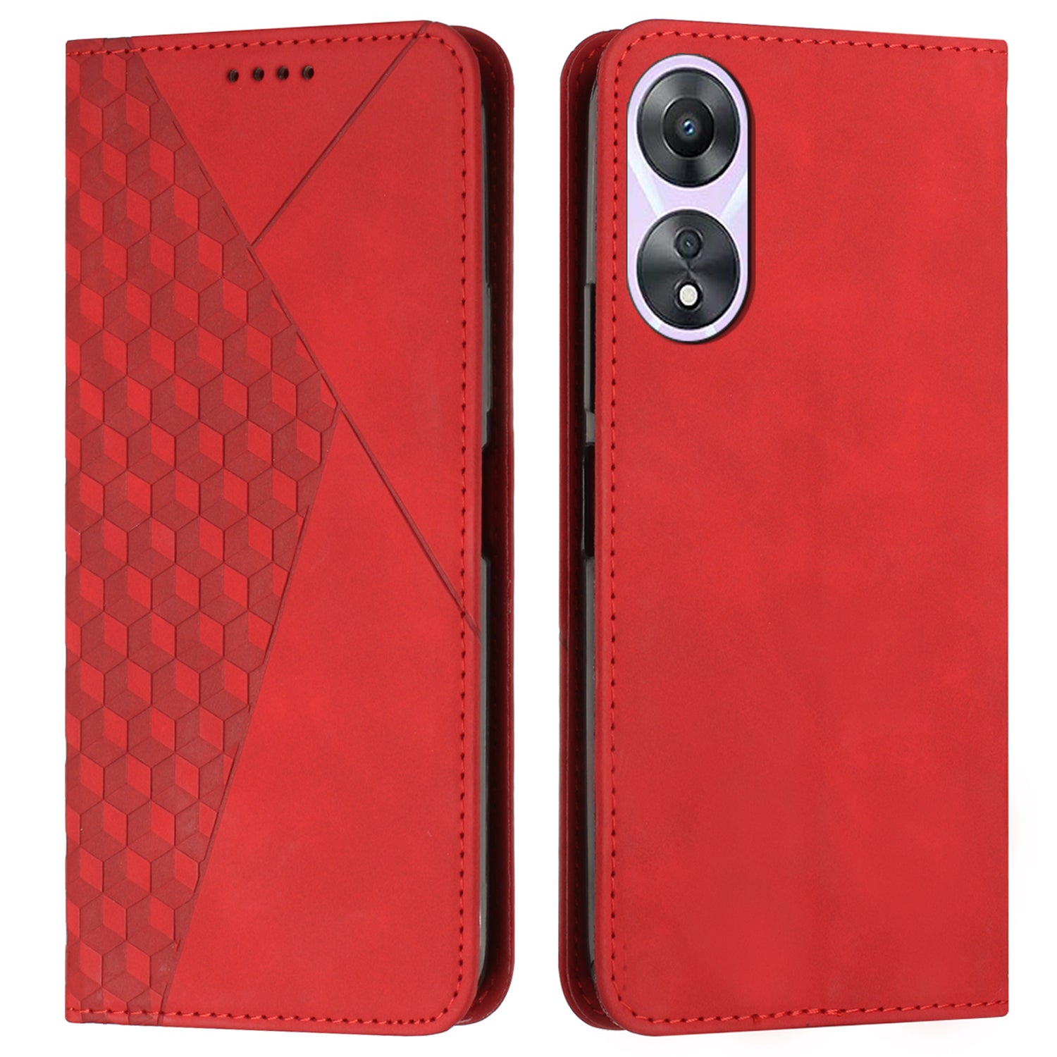 For Oppo A58 5G / A58x 5G / A78 5G / A1 5G / A1x 5G / A2x 5G Case PU Leather Magnetic Absorption Phone Cover - Rose Gold