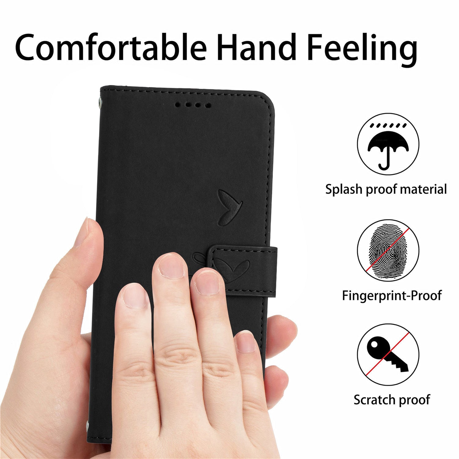 For Samsung Galaxy A35 5G Skin-touch PU Leather+TPU Wallet Cover Magnetic Cell Phone Case - Black