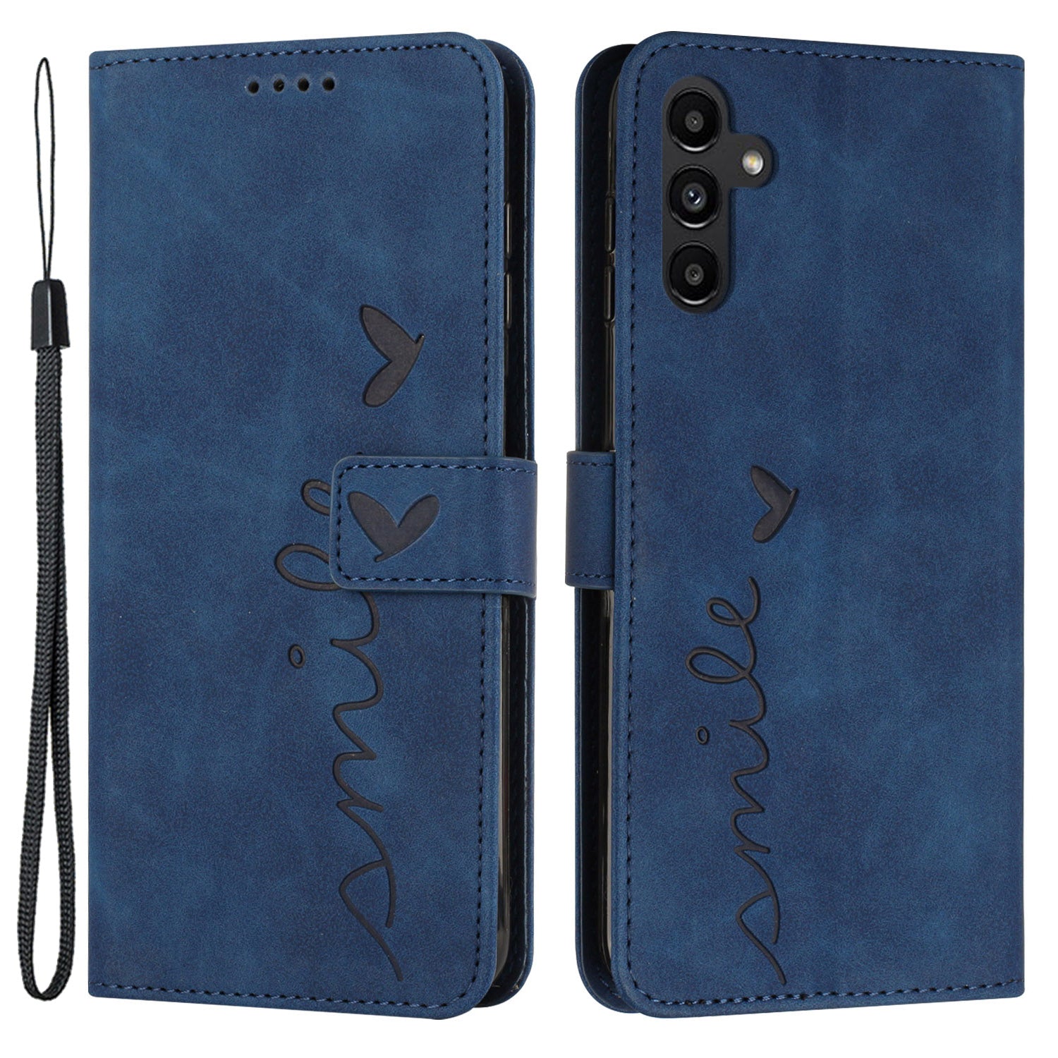 For Samsung Galaxy A35 5G Skin-touch PU Leather+TPU Wallet Cover Magnetic Cell Phone Case - Black