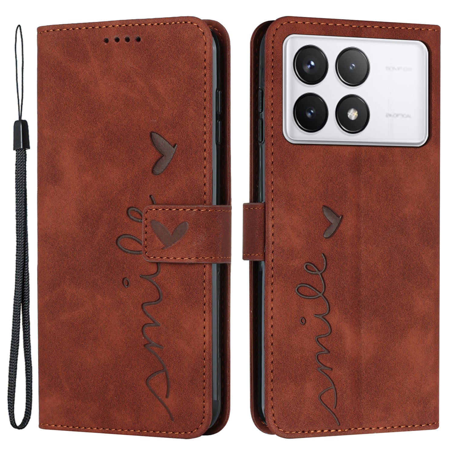 For Xiaomi Redmi K70E 5G / Poco X6 Pro 5G Wallet Cover Magnetic Skin-touch PU Leather+TPU Phone Case - Black