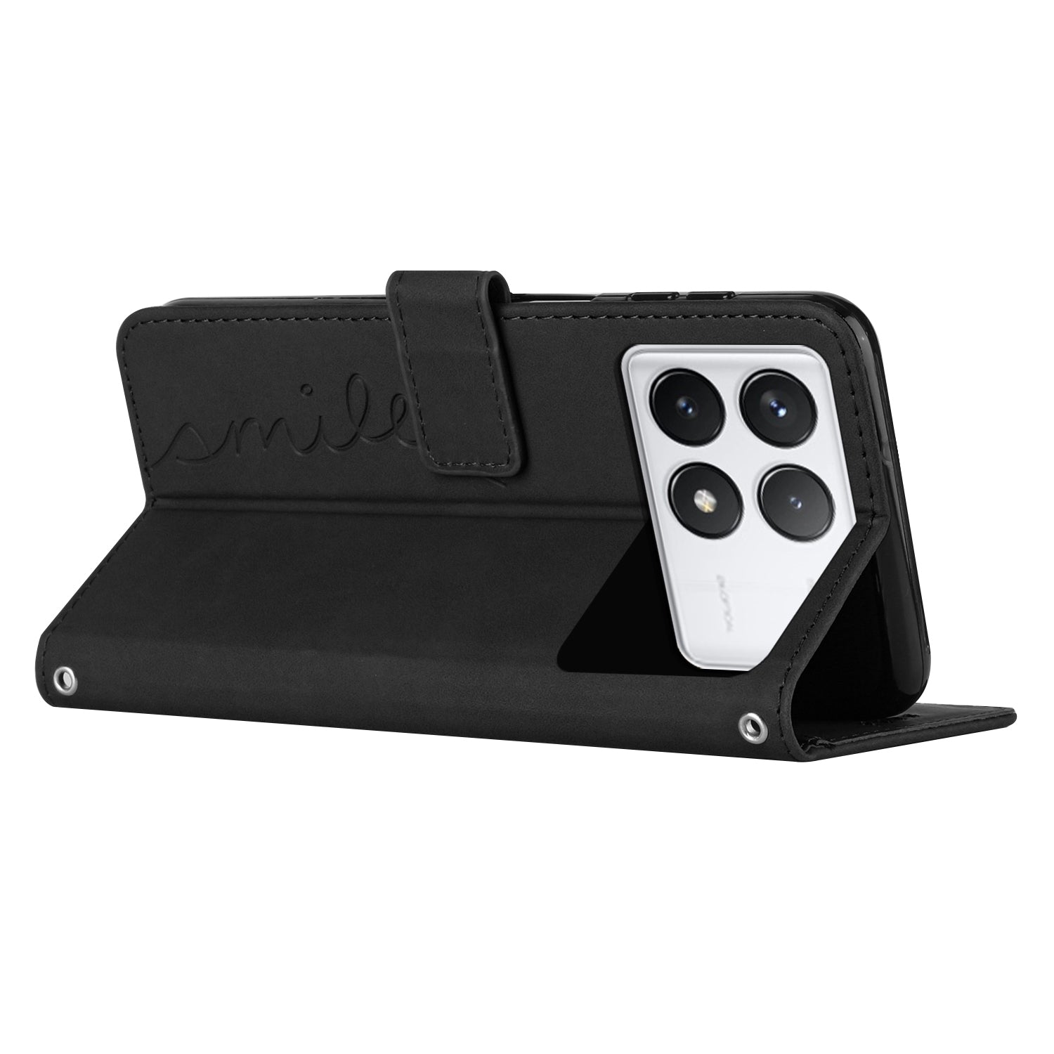 For Xiaomi Redmi K70 Pro 5G / K70 5G Case Anti-Scratch PU Leather Magnetic Wallet Cover - Black