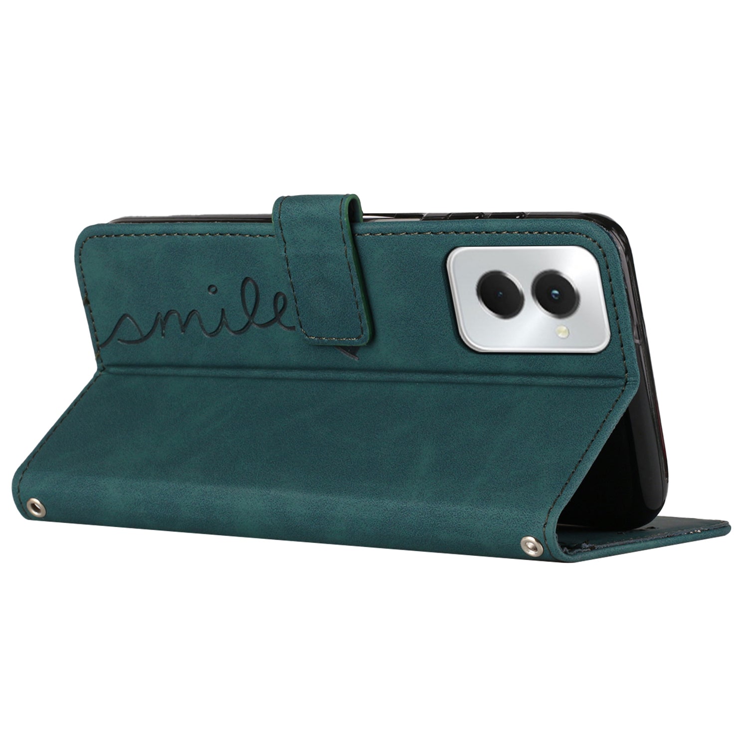 For Motorola Moto G Power (2024) Case Skin-touch PU Leather+TPU Card Holder Phone Protector - Green