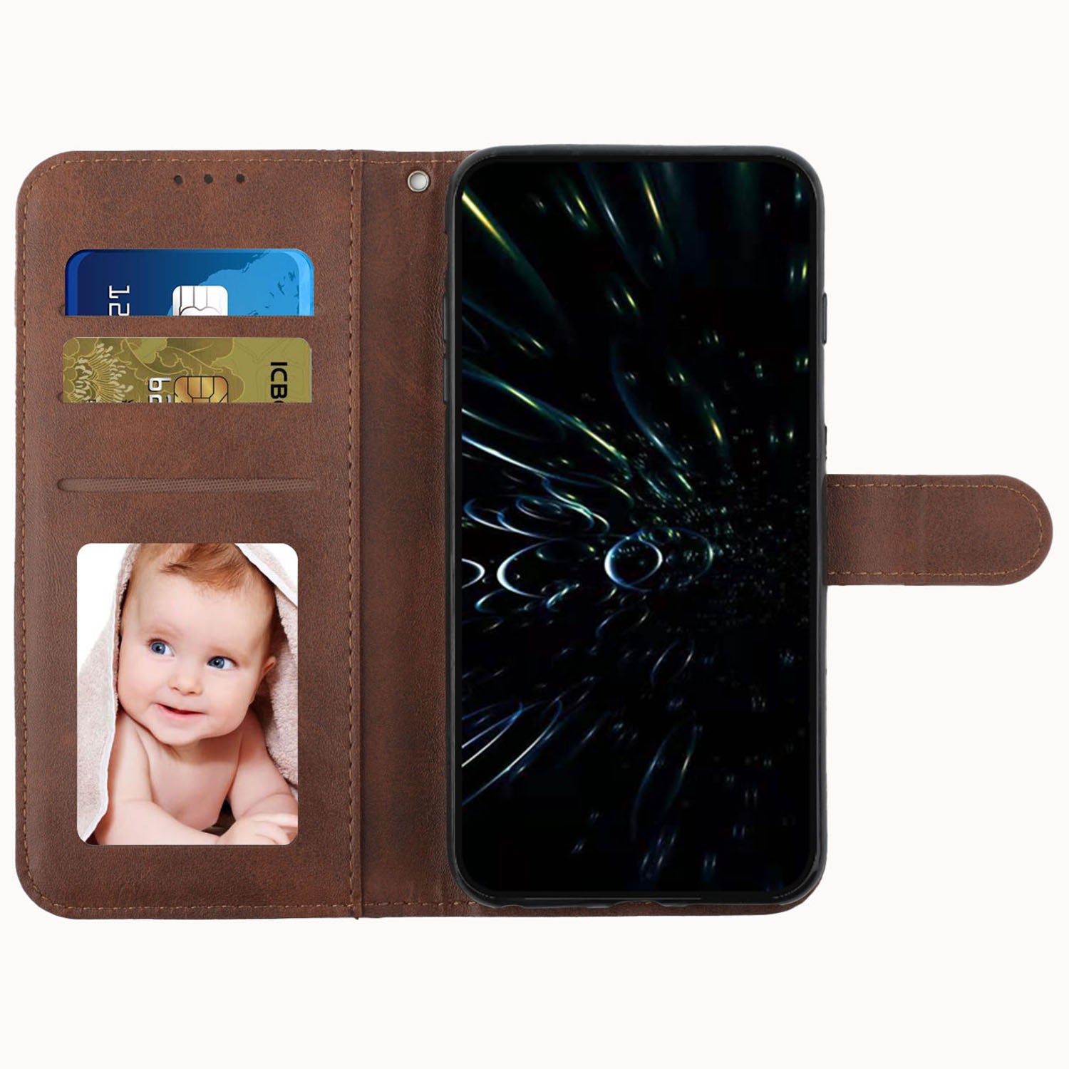 For Motorola Moto G Power (2024) Leather Case Calf Texture Phone Wallet - Brown