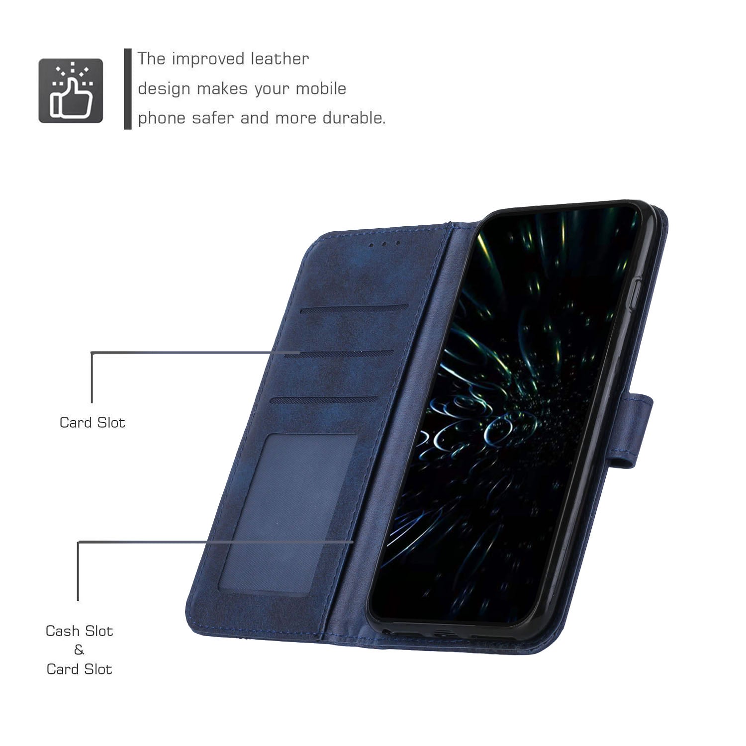 For Transsion Infinix Hot 40i Mobile Phone Case Wallet Stand Flip PU Leather Cover - Sapphire