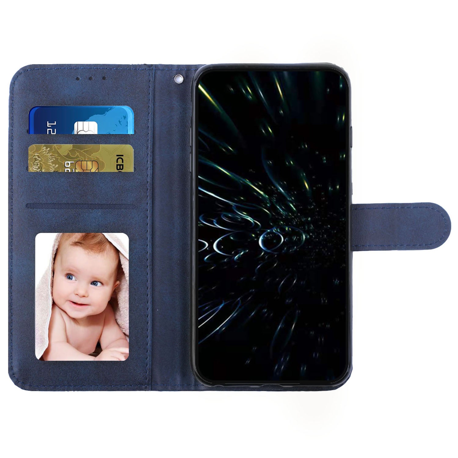 For Oppo A58 5G / A78 5G / A58x 5G / A1x 5G / A1 Vitality Edition / A2x 5G Leather Case Phone Wallet Stand - Sapphire