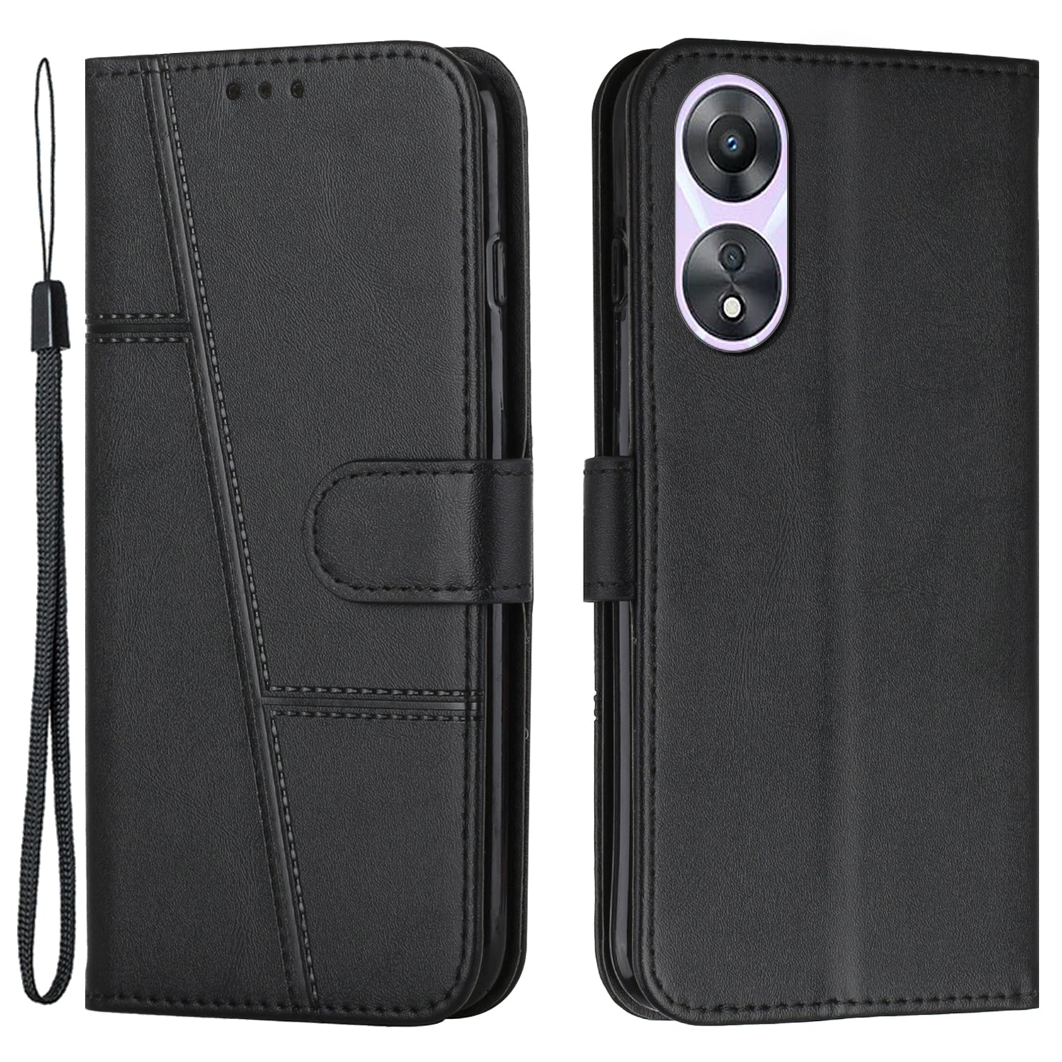 For Oppo A58 5G / A78 5G / A58x 5G / A1x 5G / A1 Vitality Edition / A2x 5G Leather Case Phone Wallet Stand - Sapphire