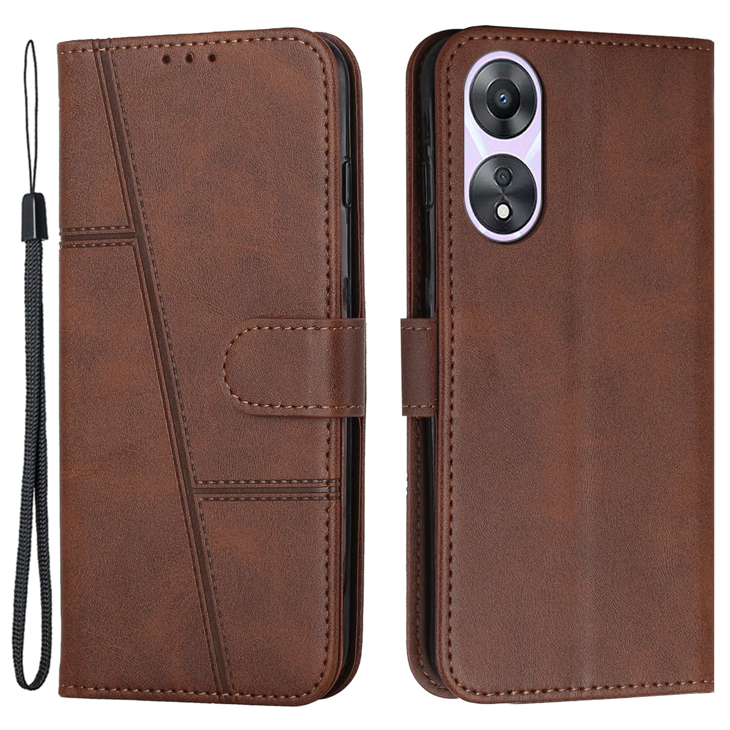 For Oppo A58 5G / A78 5G / A58x 5G / A1x 5G / A1 Vitality Edition / A2x 5G Leather Case Phone Wallet Stand - Sapphire