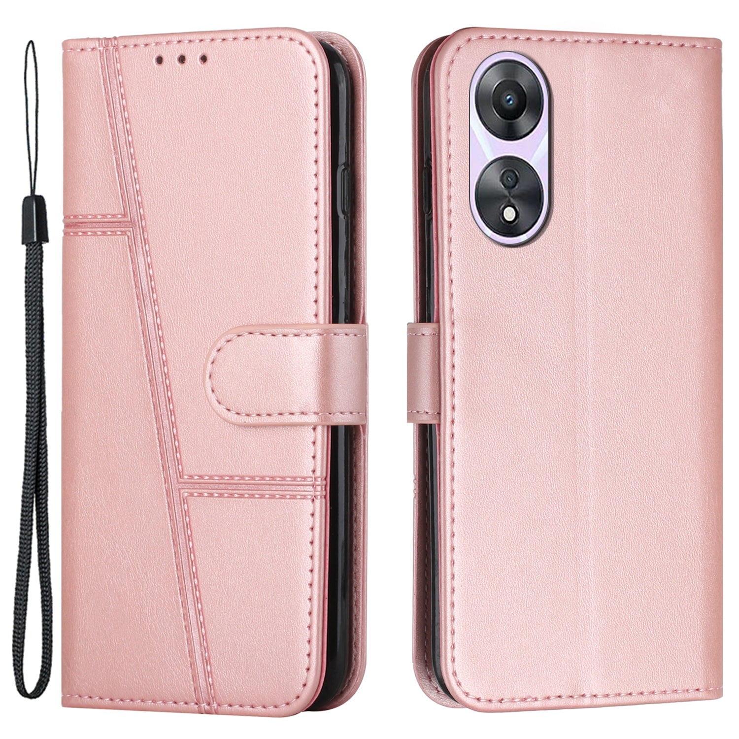 For Oppo A58 5G / A78 5G / A58x 5G / A1x 5G / A1 Vitality Edition / A2x 5G Leather Case Phone Wallet Stand - Sapphire