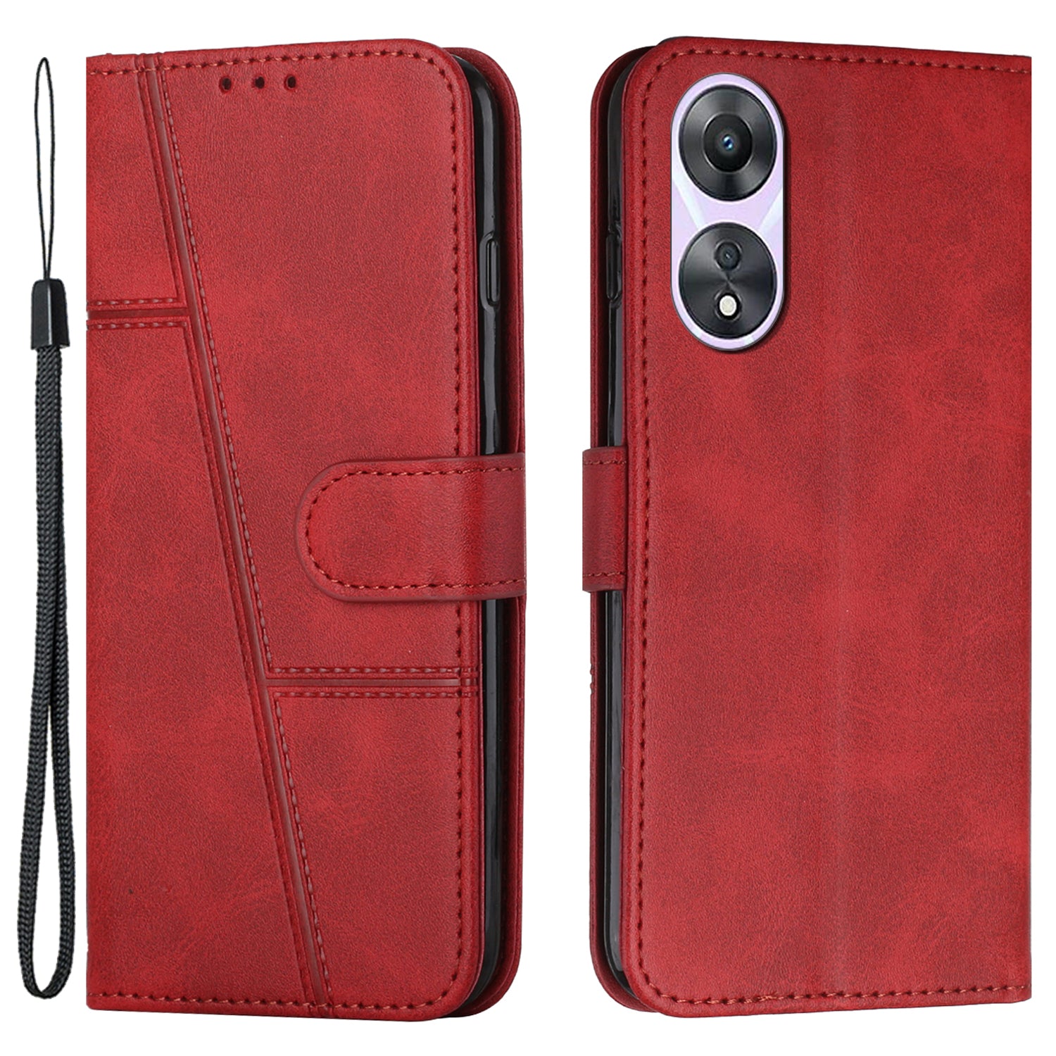 For Oppo A58 5G / A78 5G / A58x 5G / A1x 5G / A1 Vitality Edition / A2x 5G Leather Case Phone Wallet Stand - Sapphire