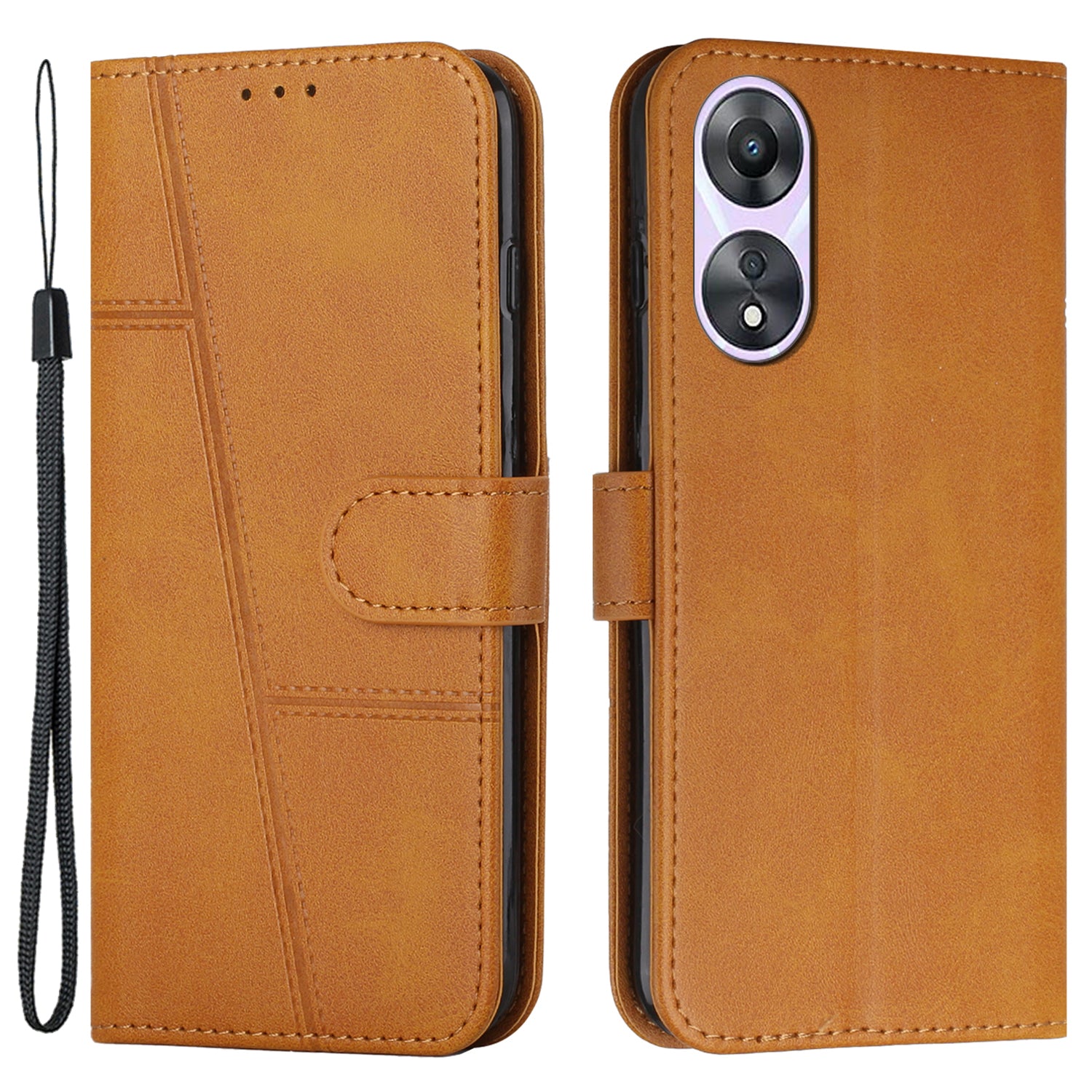 For Oppo A58 5G / A78 5G / A58x 5G / A1x 5G / A1 Vitality Edition / A2x 5G Leather Case Phone Wallet Stand - Sapphire