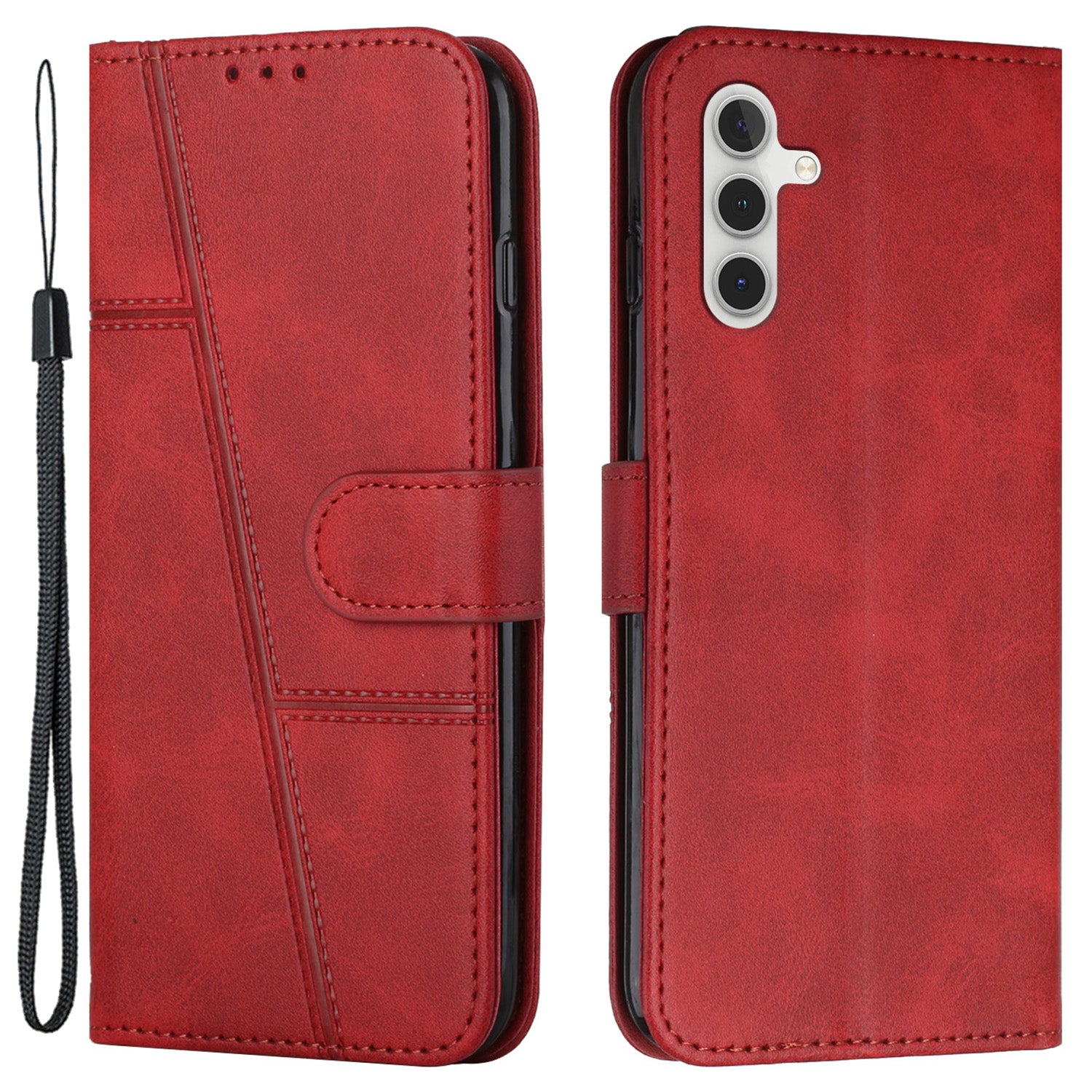 Phone Case for Samsung Galaxy A35 5G Wallet Stand Flip PU Leather Phone Cover - Black