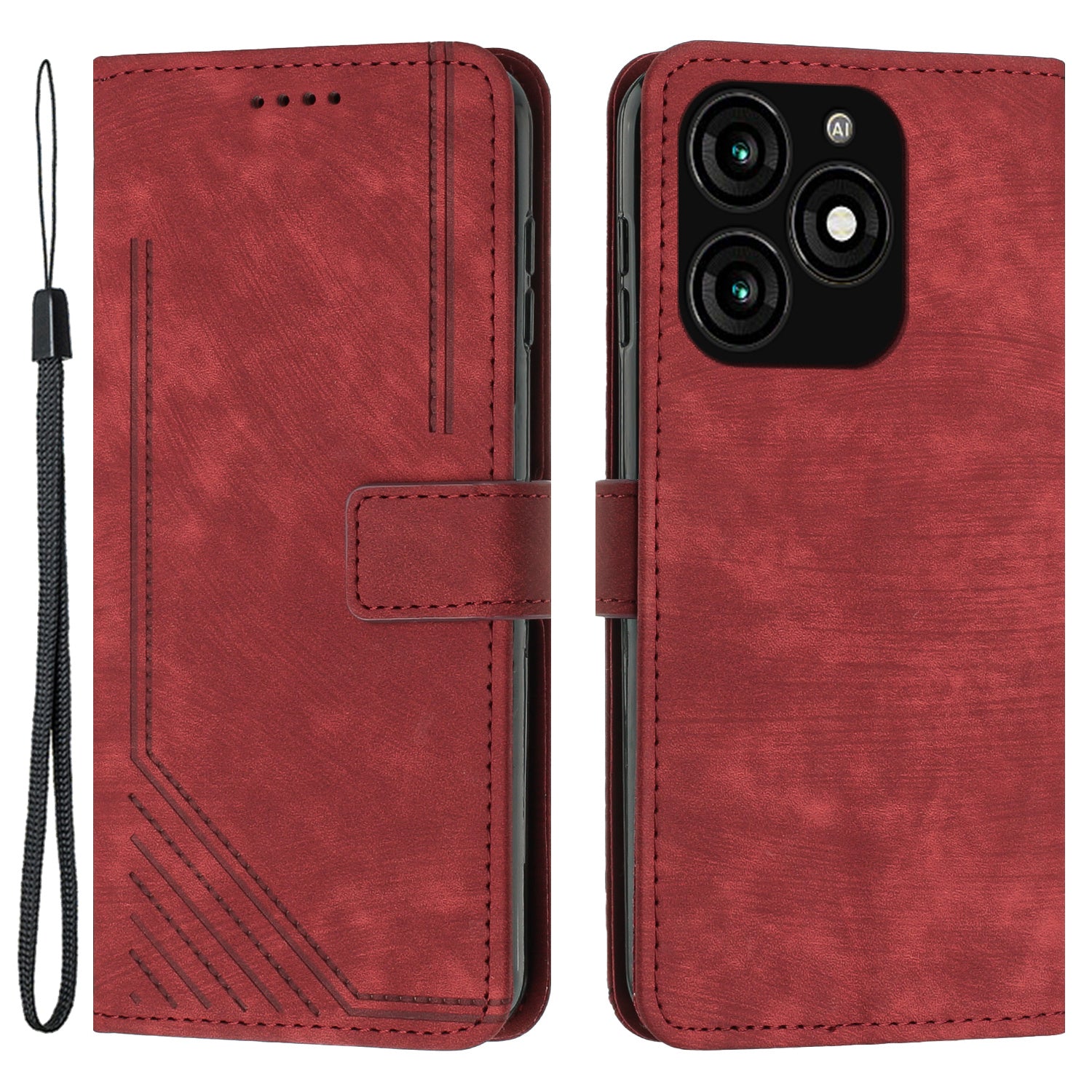 For Transsion Tecno Spark 20 Skin Touch Wallet Case PU Leather Stand Flip Phone Cover - Brown