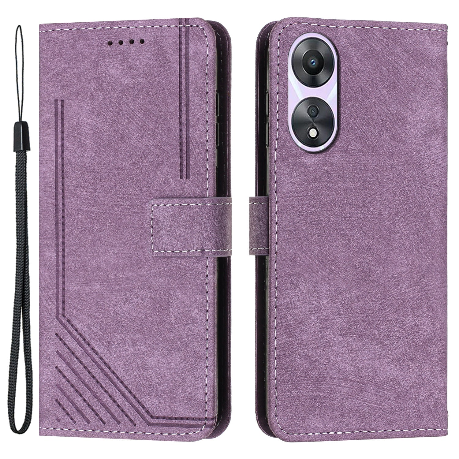 For Oppo A58 5G / A58x 5G / A78 5G / A1x 5G / A1 5G / A2x 5G Leather Case Skin Touch Phone Cover - Purple
