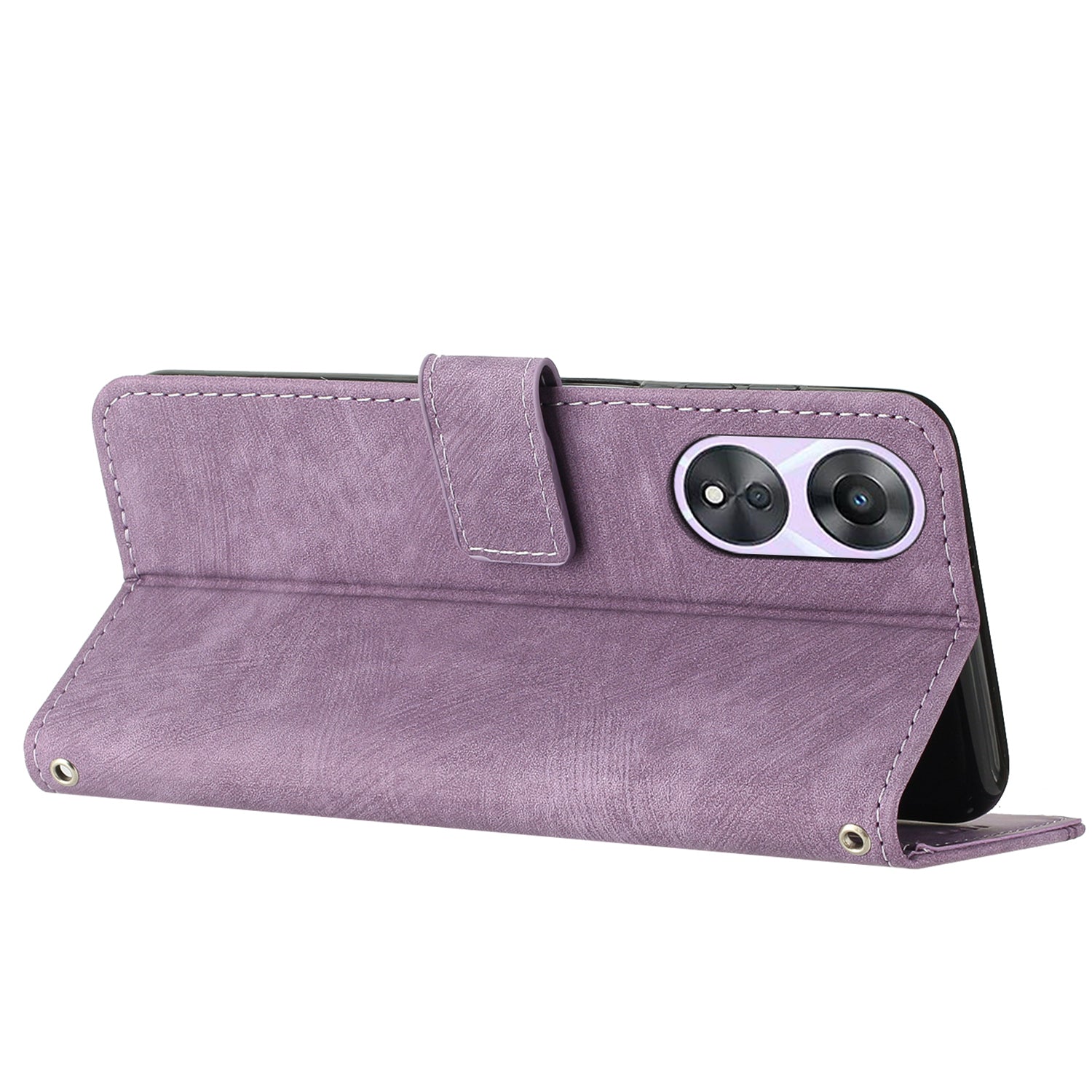 For Oppo A58 5G / A58x 5G / A78 5G / A1x 5G / A1 5G / A2x 5G Leather Case Skin Touch Phone Cover - Purple
