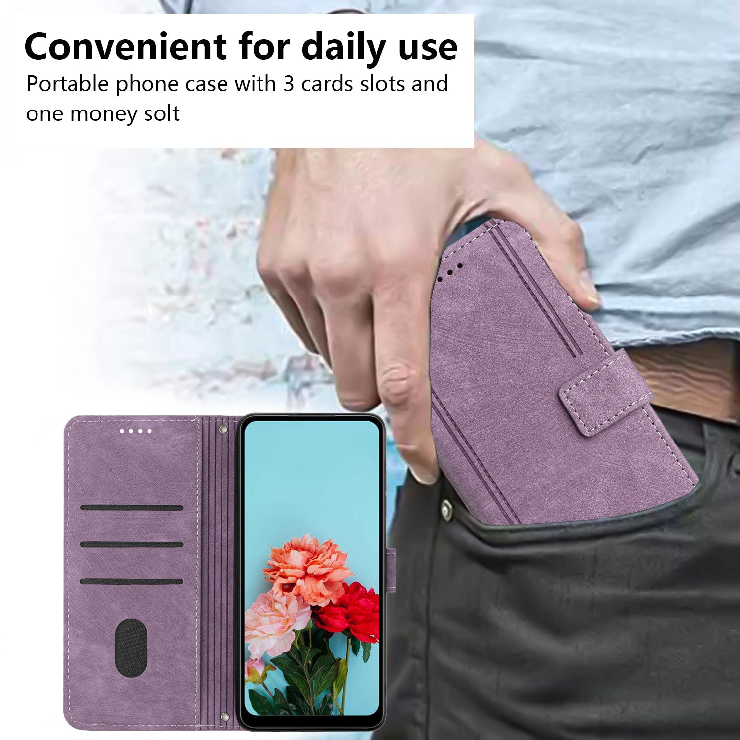 For Oppo A58 5G / A58x 5G / A78 5G / A1x 5G / A1 5G / A2x 5G Leather Case Skin Touch Phone Cover - Purple