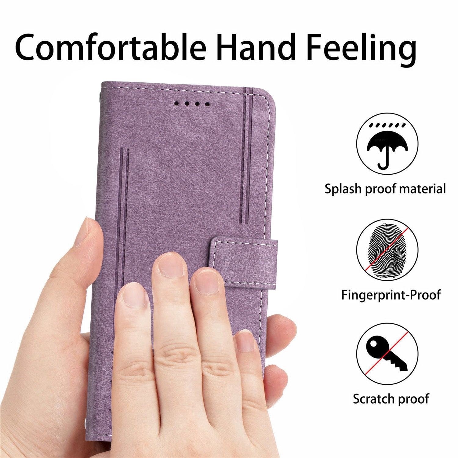 For Oppo A58 5G / A58x 5G / A78 5G / A1x 5G / A1 5G / A2x 5G Leather Case Skin Touch Phone Cover - Purple