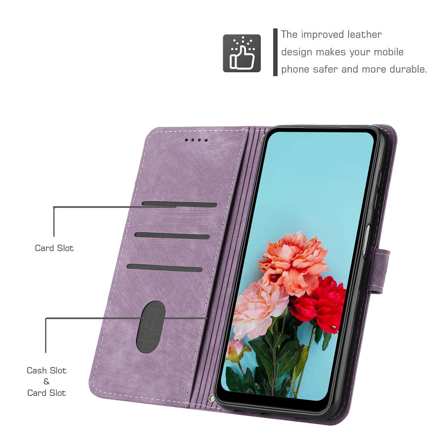For Oppo A58 5G / A58x 5G / A78 5G / A1x 5G / A1 5G / A2x 5G Leather Case Skin Touch Phone Cover - Purple