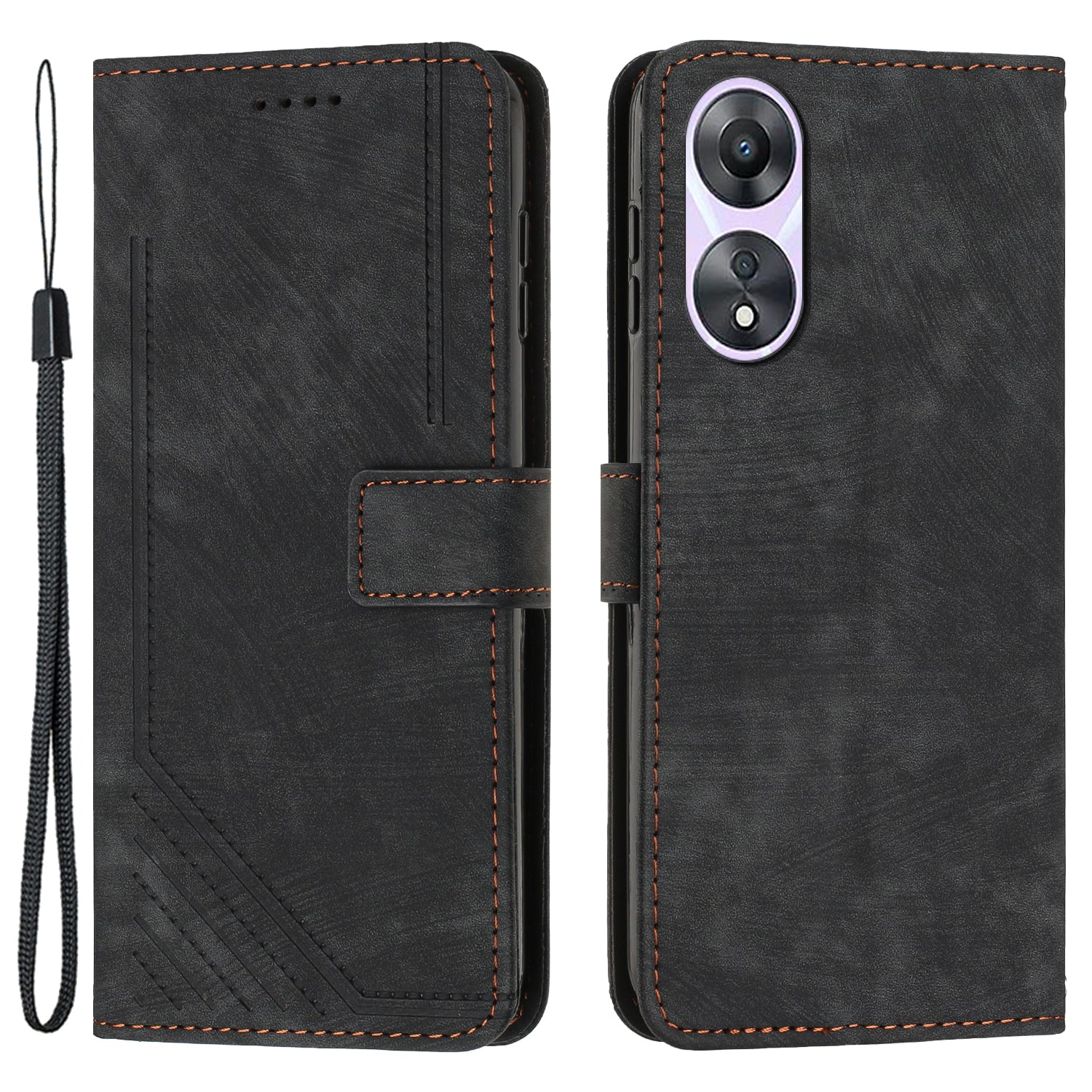 For Oppo A58 5G / A58x 5G / A78 5G / A1x 5G / A1 5G / A2x 5G Leather Case Skin Touch Phone Cover - Purple