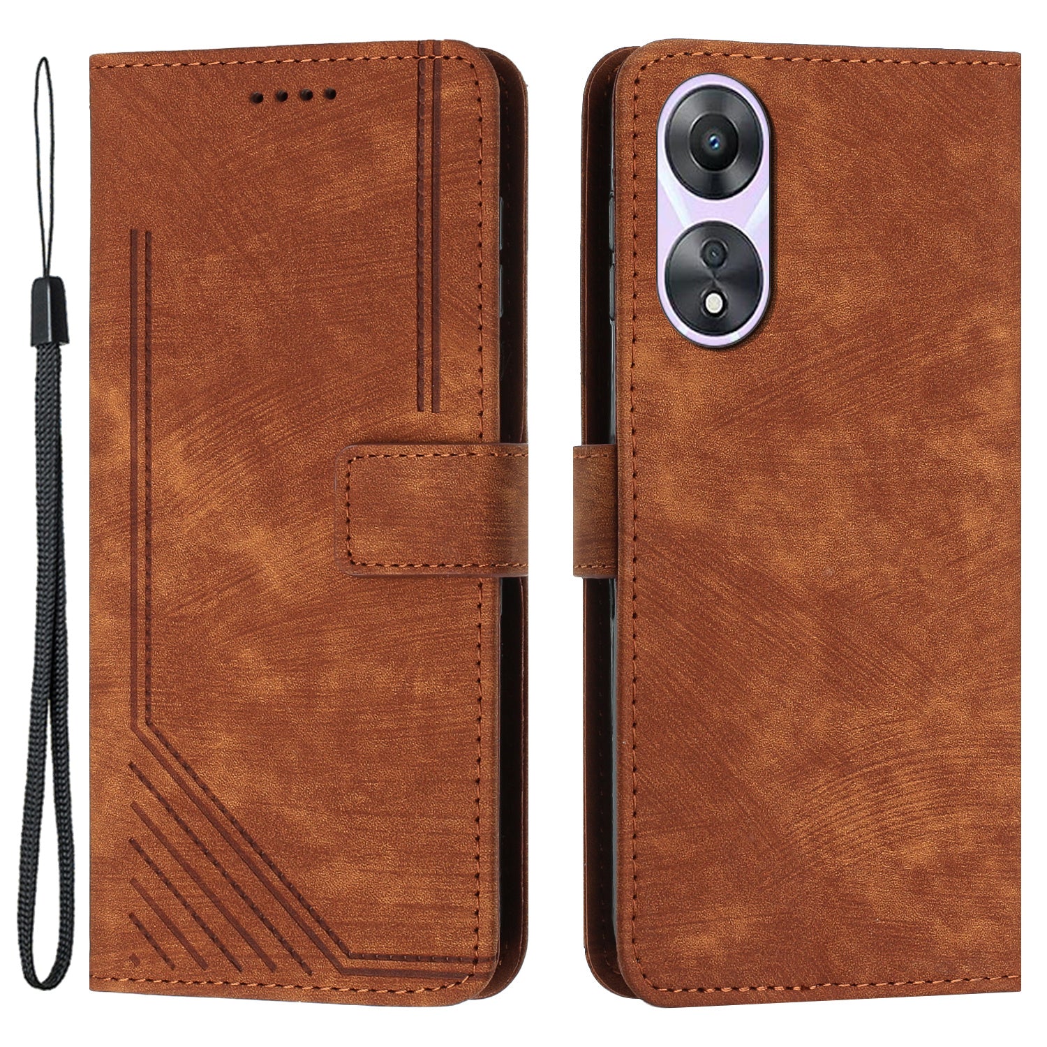 For Oppo A58 5G / A58x 5G / A78 5G / A1x 5G / A1 5G / A2x 5G Leather Case Skin Touch Phone Cover - Purple
