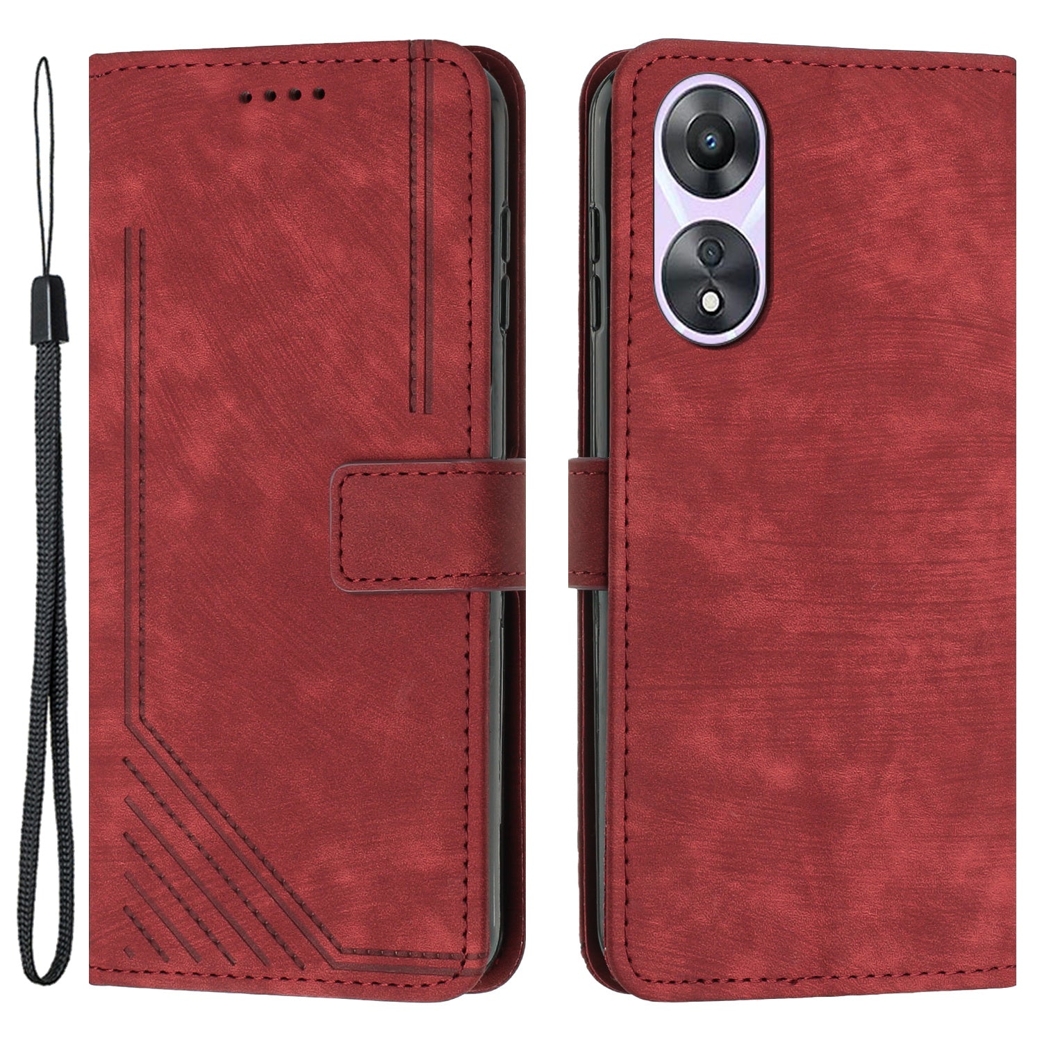 For Oppo A58 5G / A58x 5G / A78 5G / A1x 5G / A1 5G / A2x 5G Leather Case Skin Touch Phone Cover - Purple