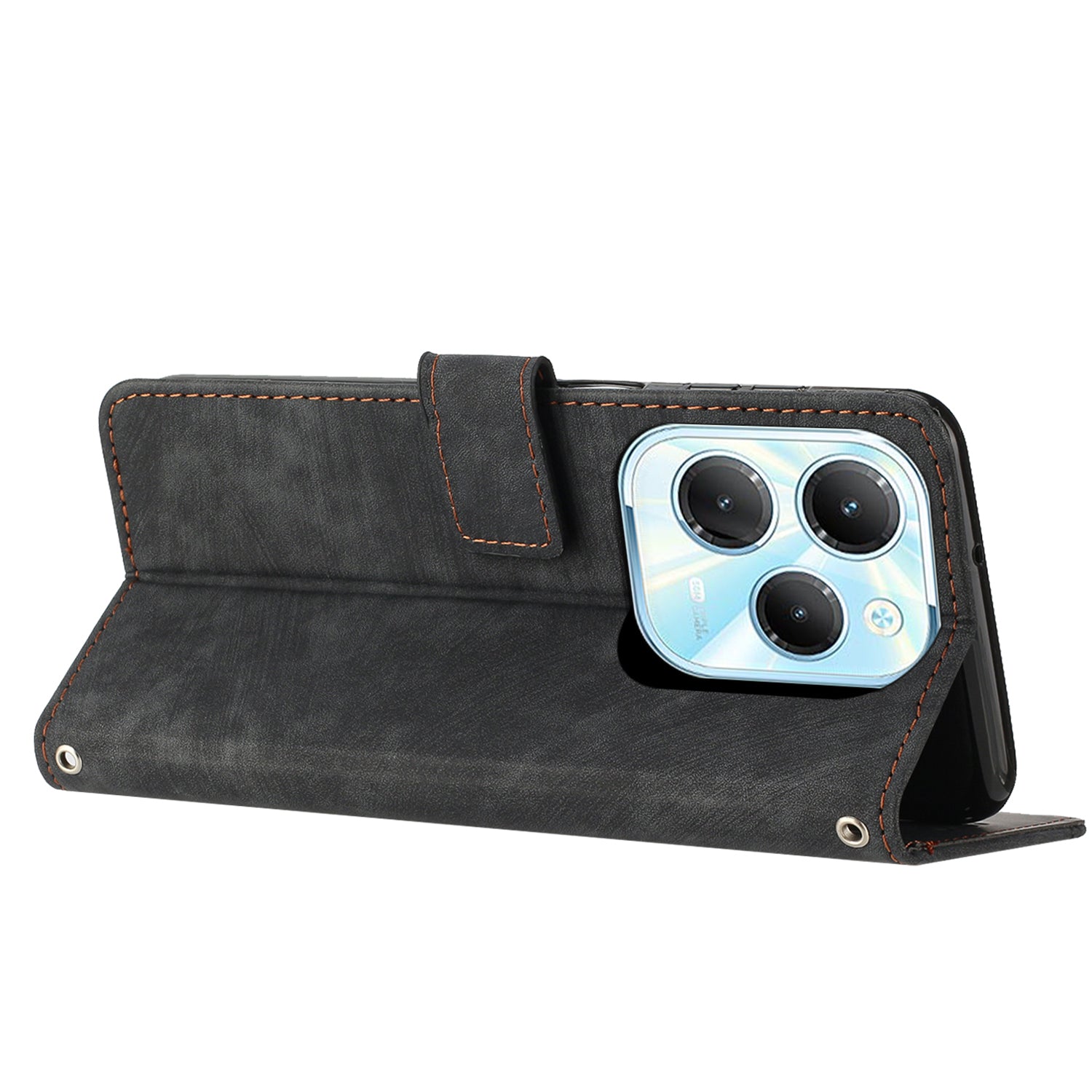 For Transsion Infinix Hot 40 / Hot 40 Pro PU Leather Flip Cover Wallet Phone Case Stand Function - Black