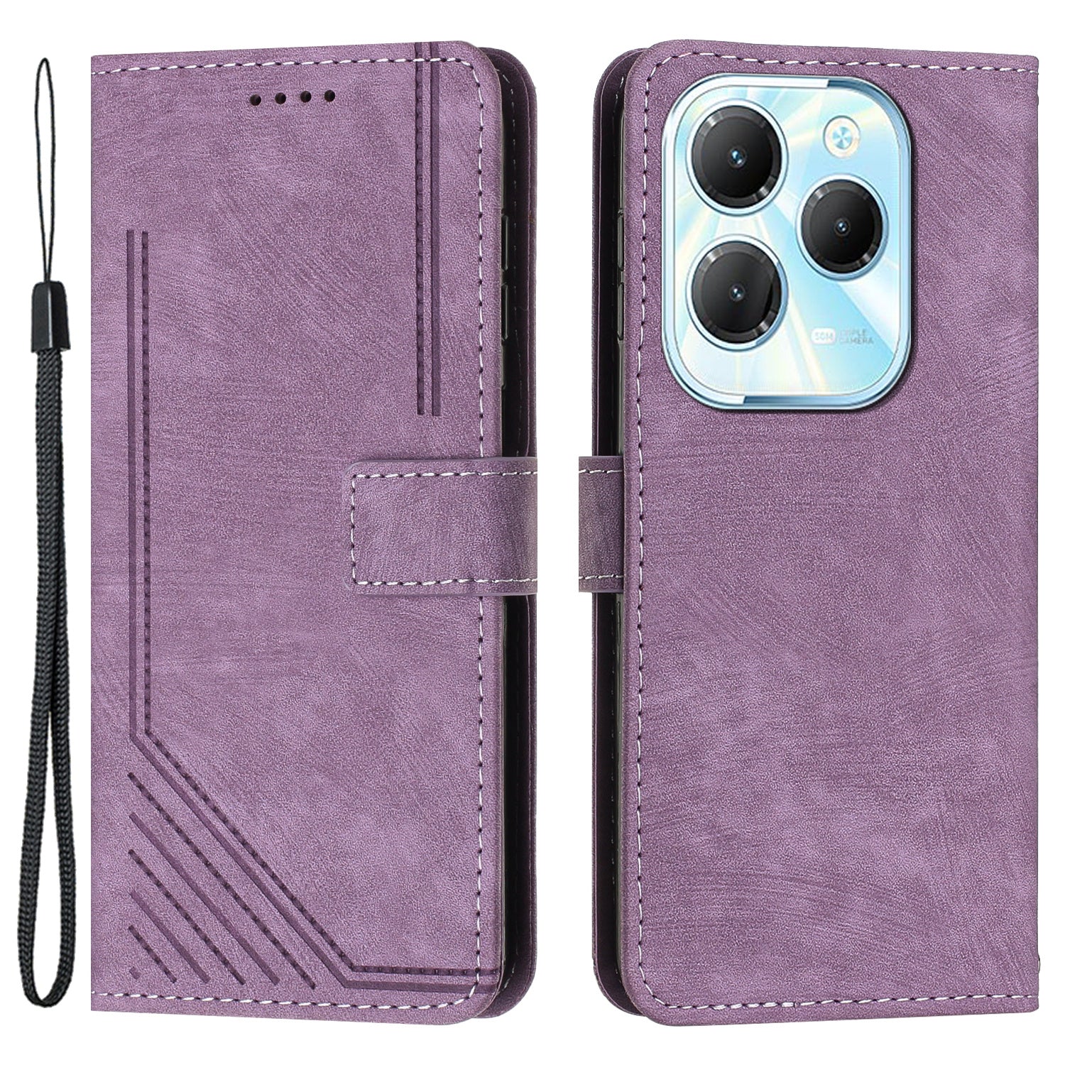 For Transsion Infinix Hot 40 / Hot 40 Pro PU Leather Flip Cover Wallet Phone Case Stand Function - Black